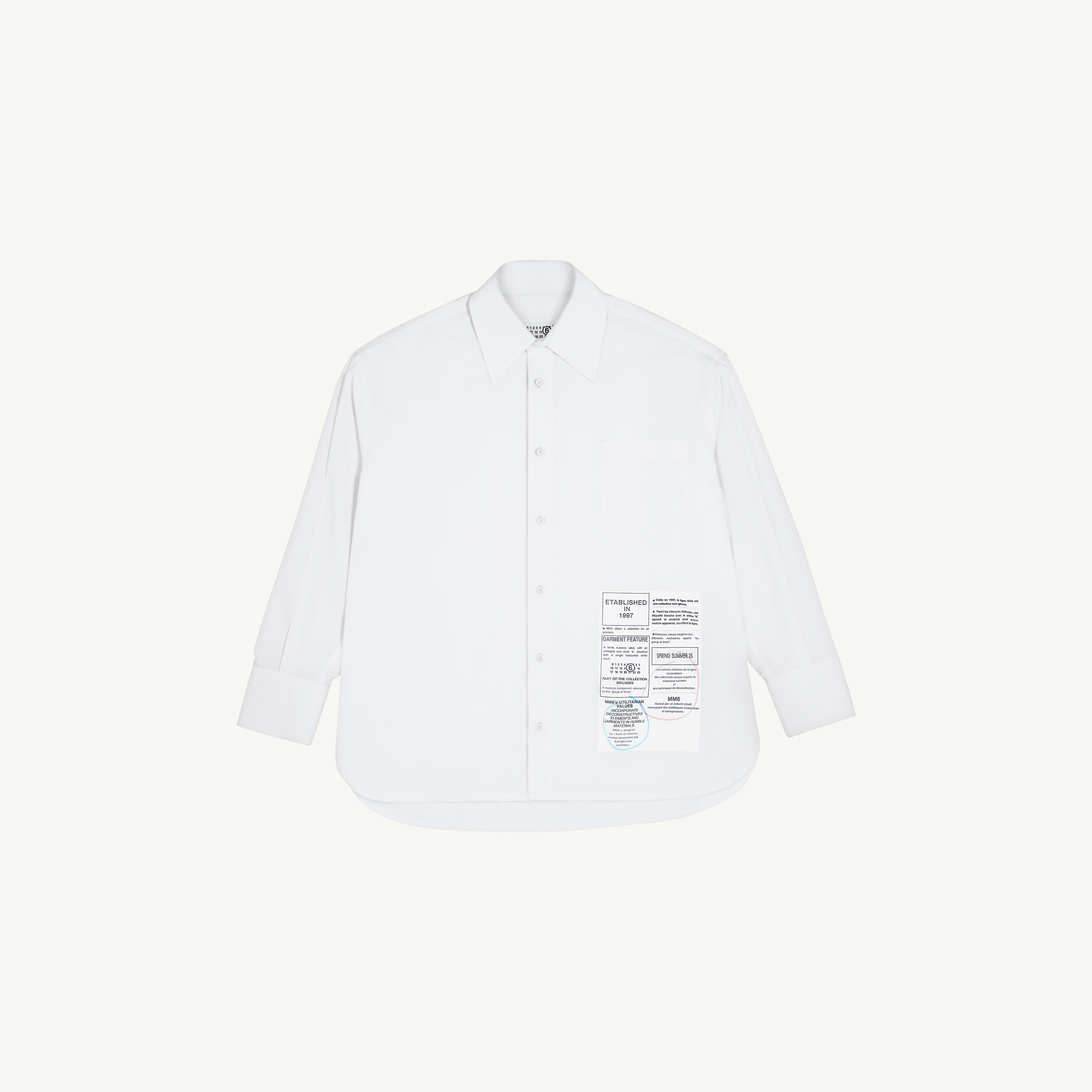 White Cotton Printed Shirt | Maison Margiela