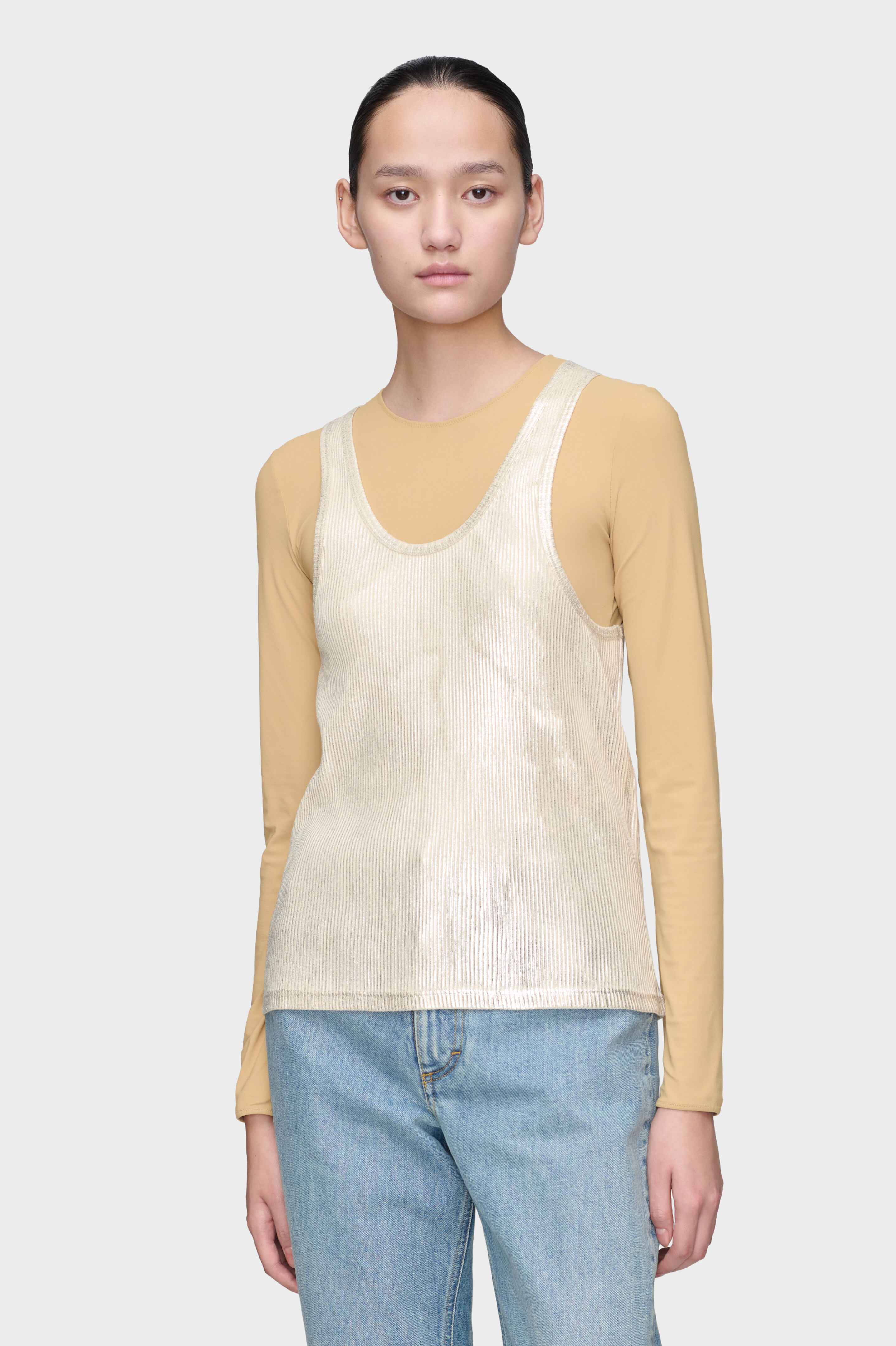 Dirty Wash Silver Print Tank Top | Maison Margiela Official