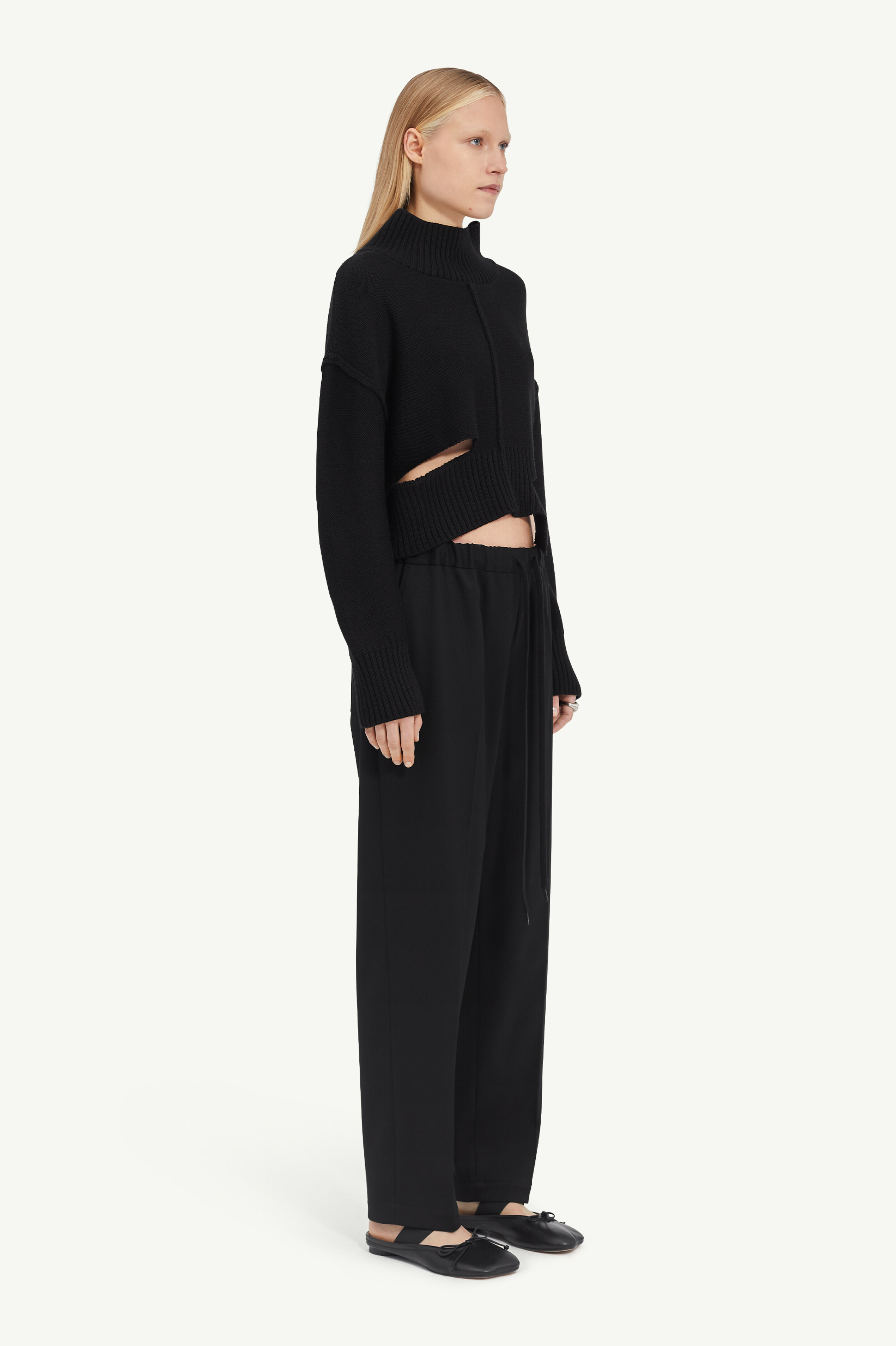 Black Wool Drawstring Trousers Regular Fit | Maison Margiela