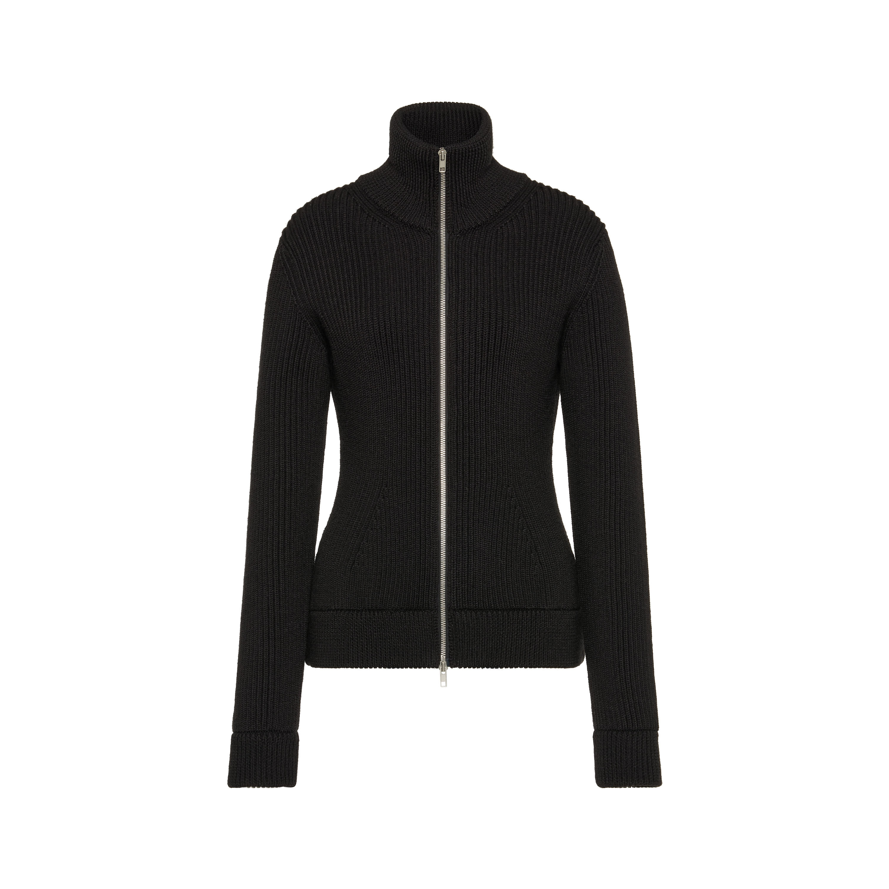 Black Wool zipped cardigan | Maison Margiela Official