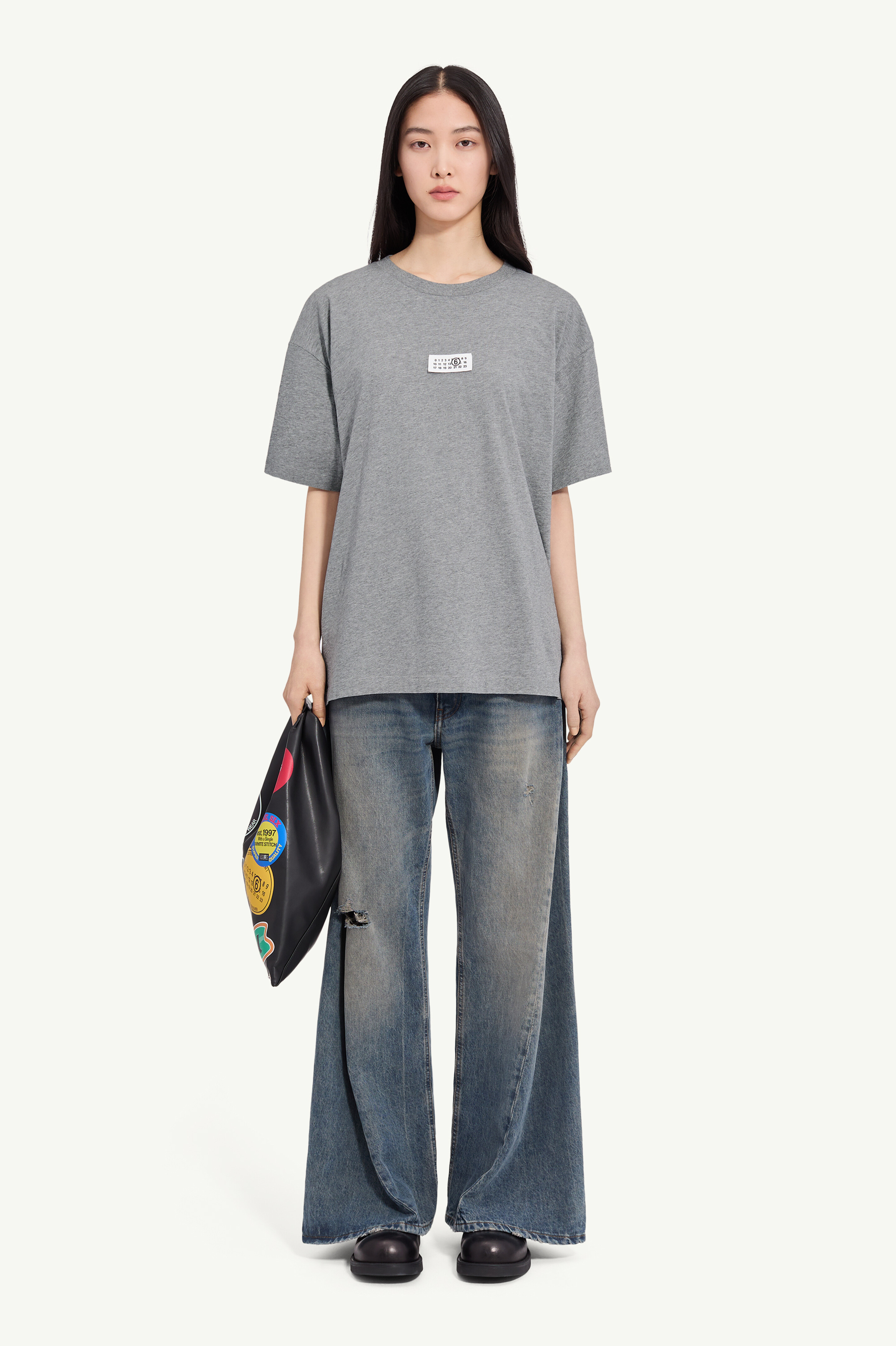 ラベル コットン ジャージTシャツ