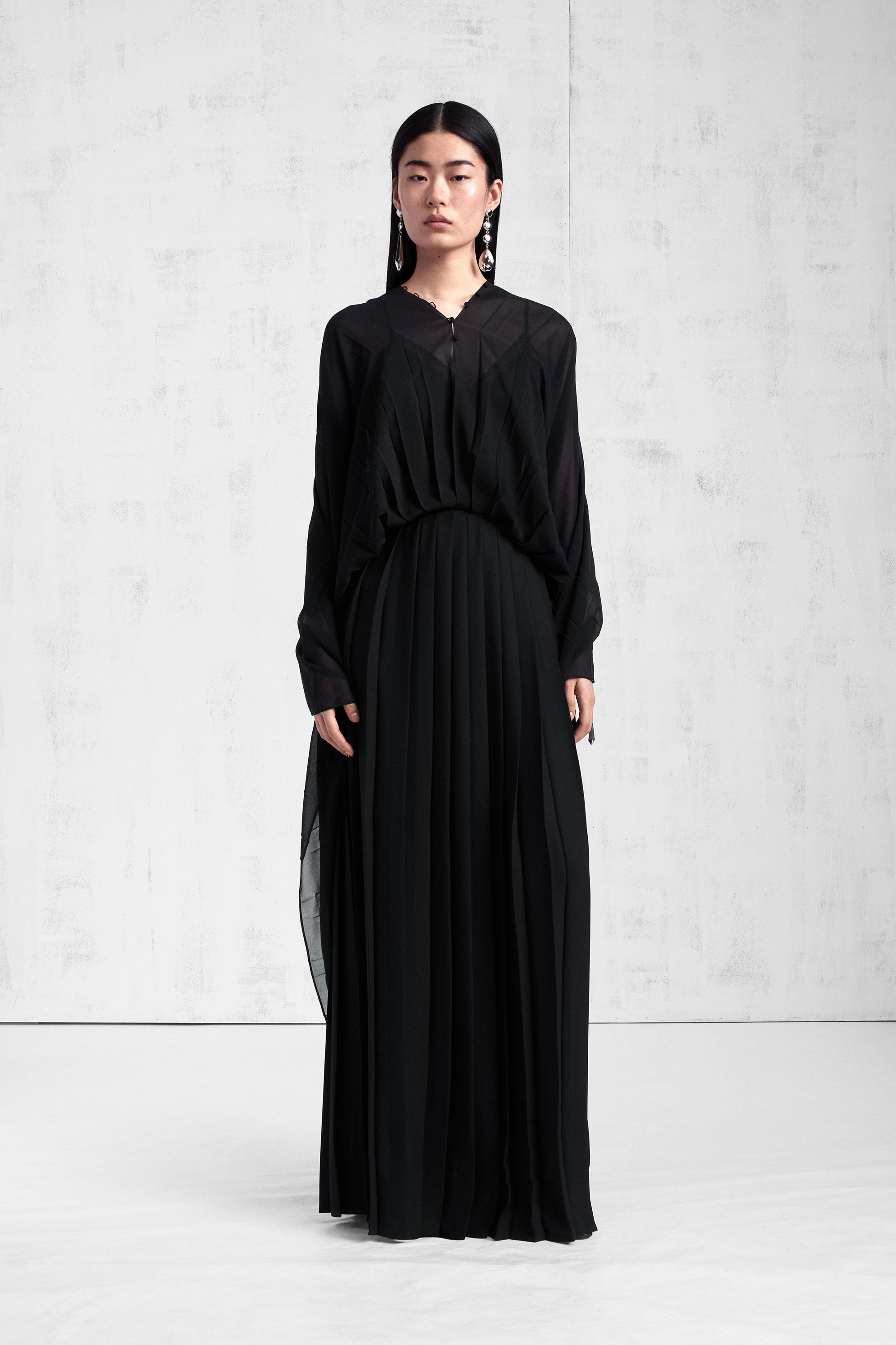 Pleated Kaftan Maxi Dress