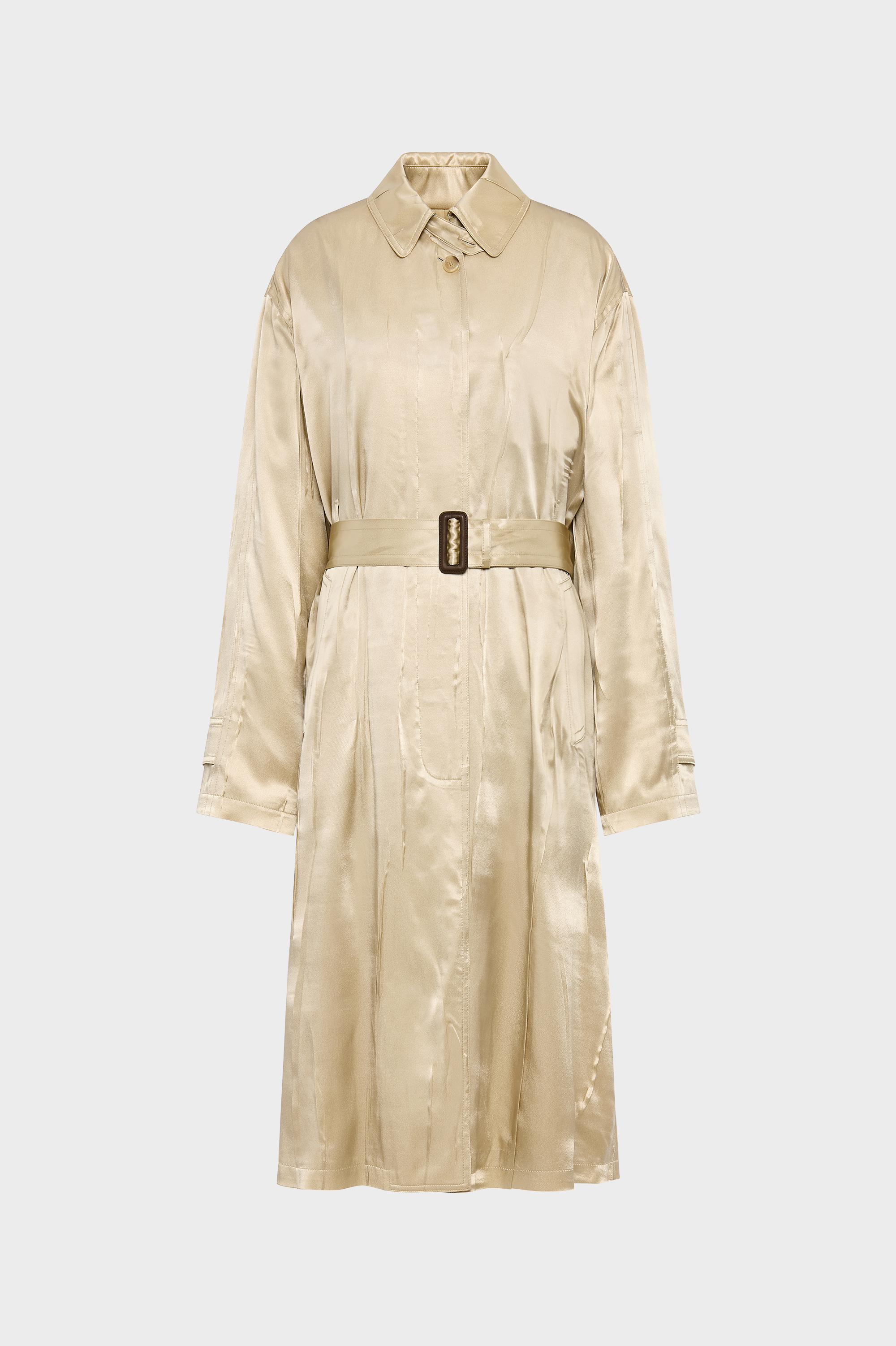 MM6 Maison Margiela サテン ガウン コート 36 ウォッシュド サテン トレンチコート ブラウン | Maison Margiela公式