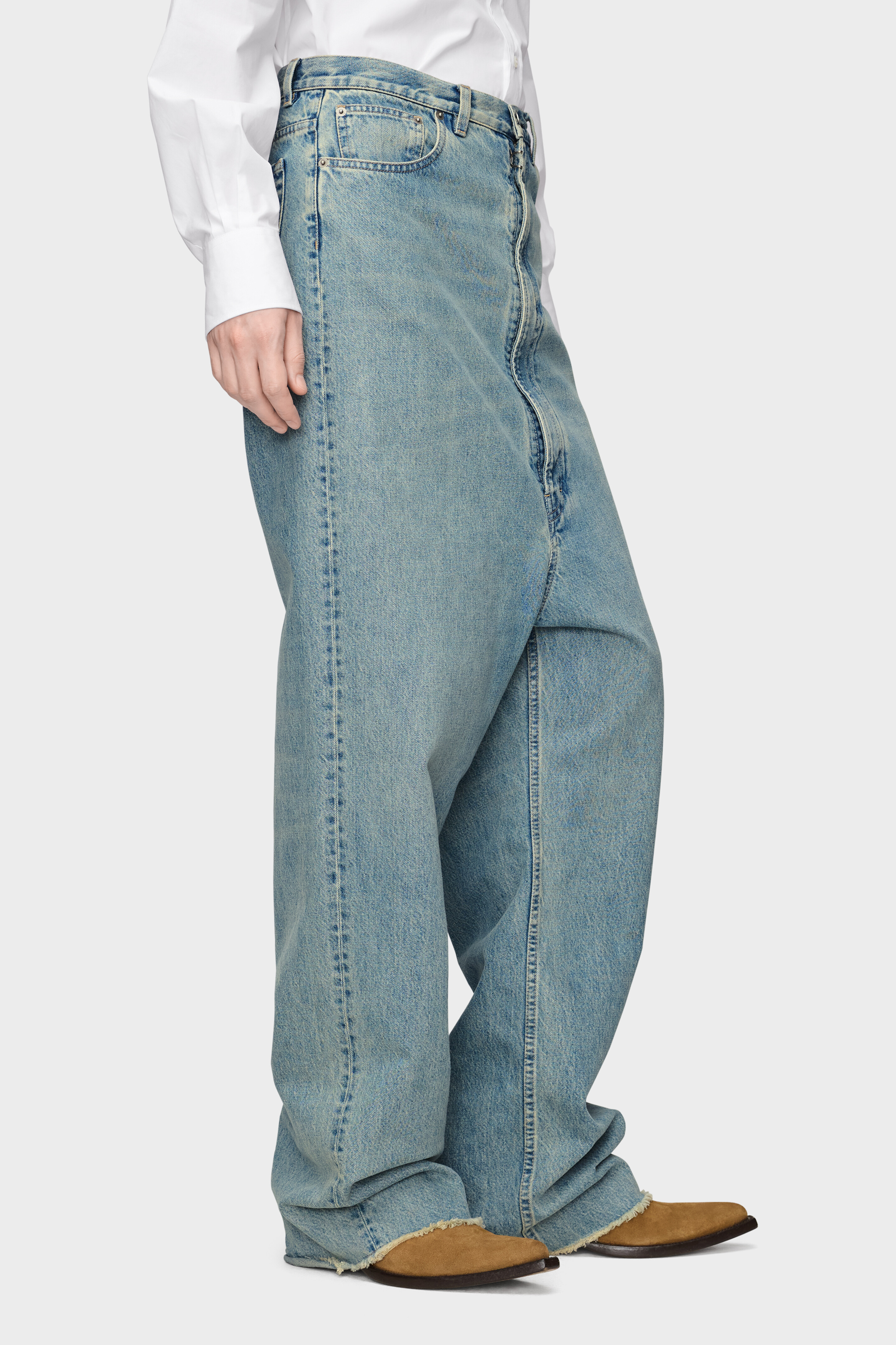 Light Blue Dropped-Rise Denim Jeans | Maison Margiela Official