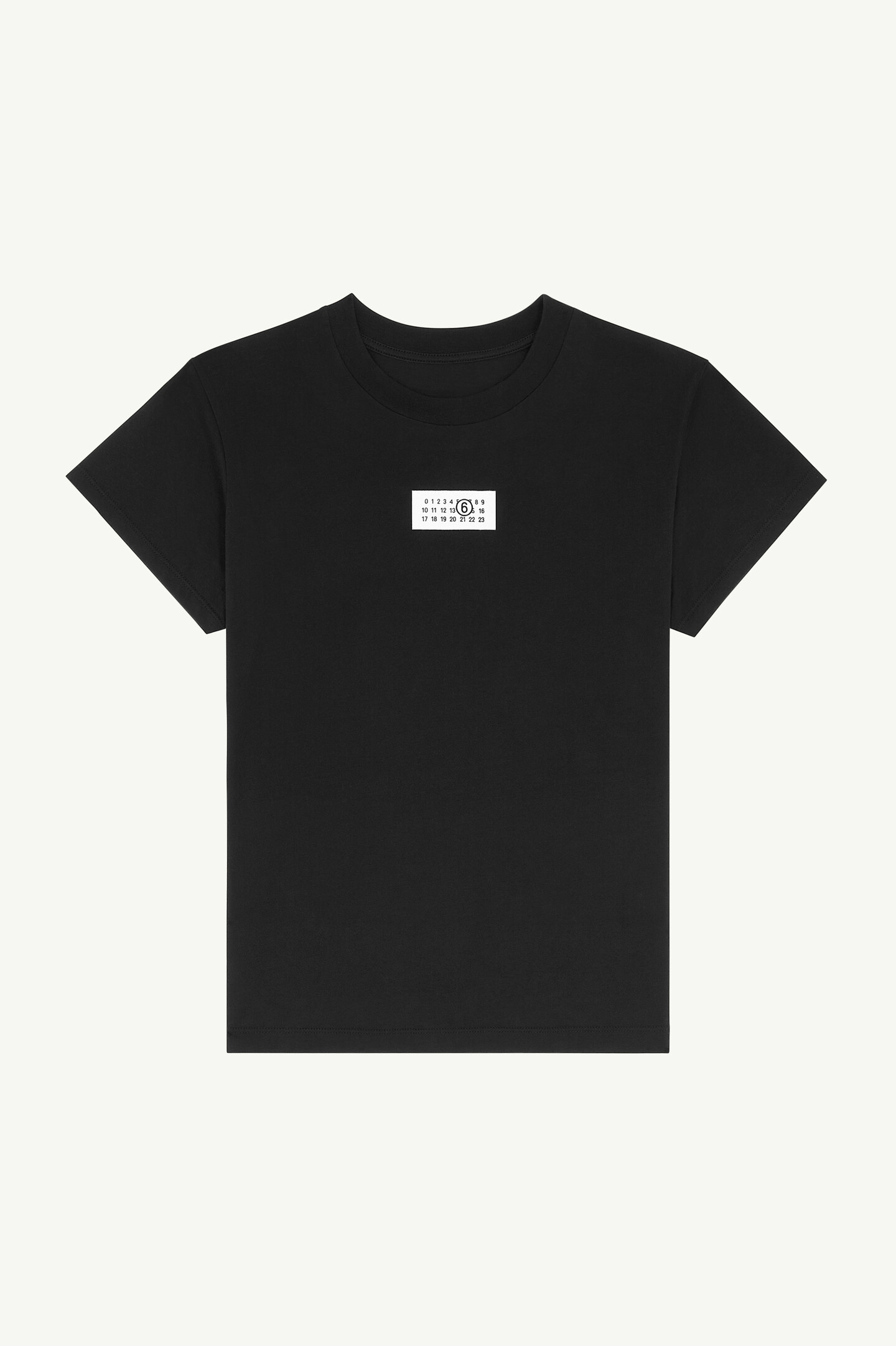 Black Cotton Cropped Crewneck T-Shirt | Maison Margiela