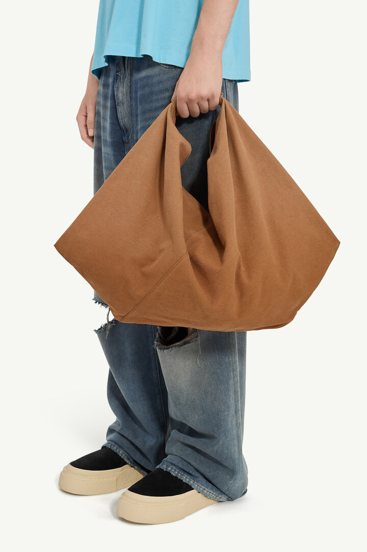 Black Suede Japanese Draped Bag | Maison Margiela