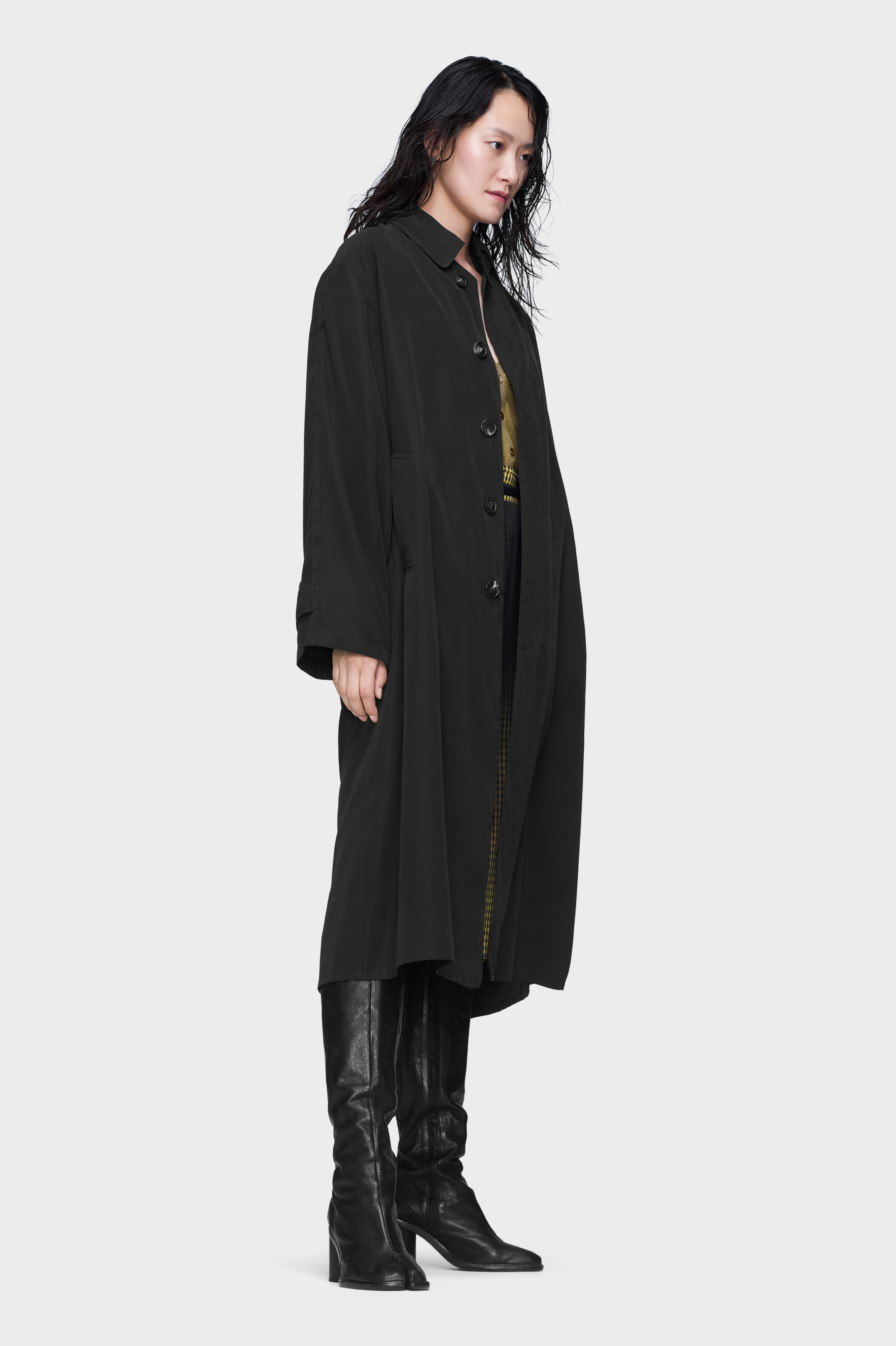 Black Cotton Calf-length Trench Coat | Maison Margiela