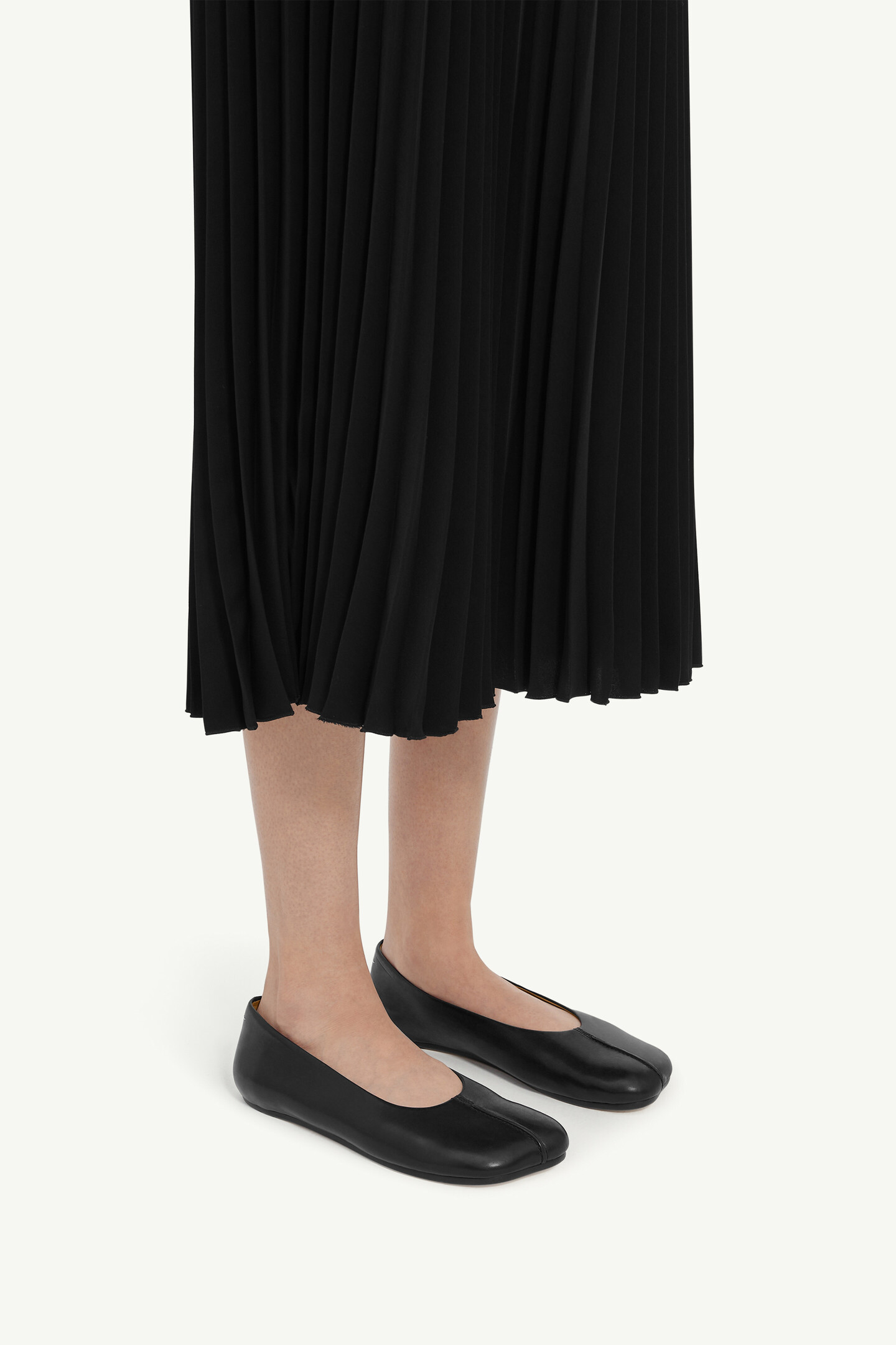 Black Calf Leather Ballerina Flats | Maison Margiela