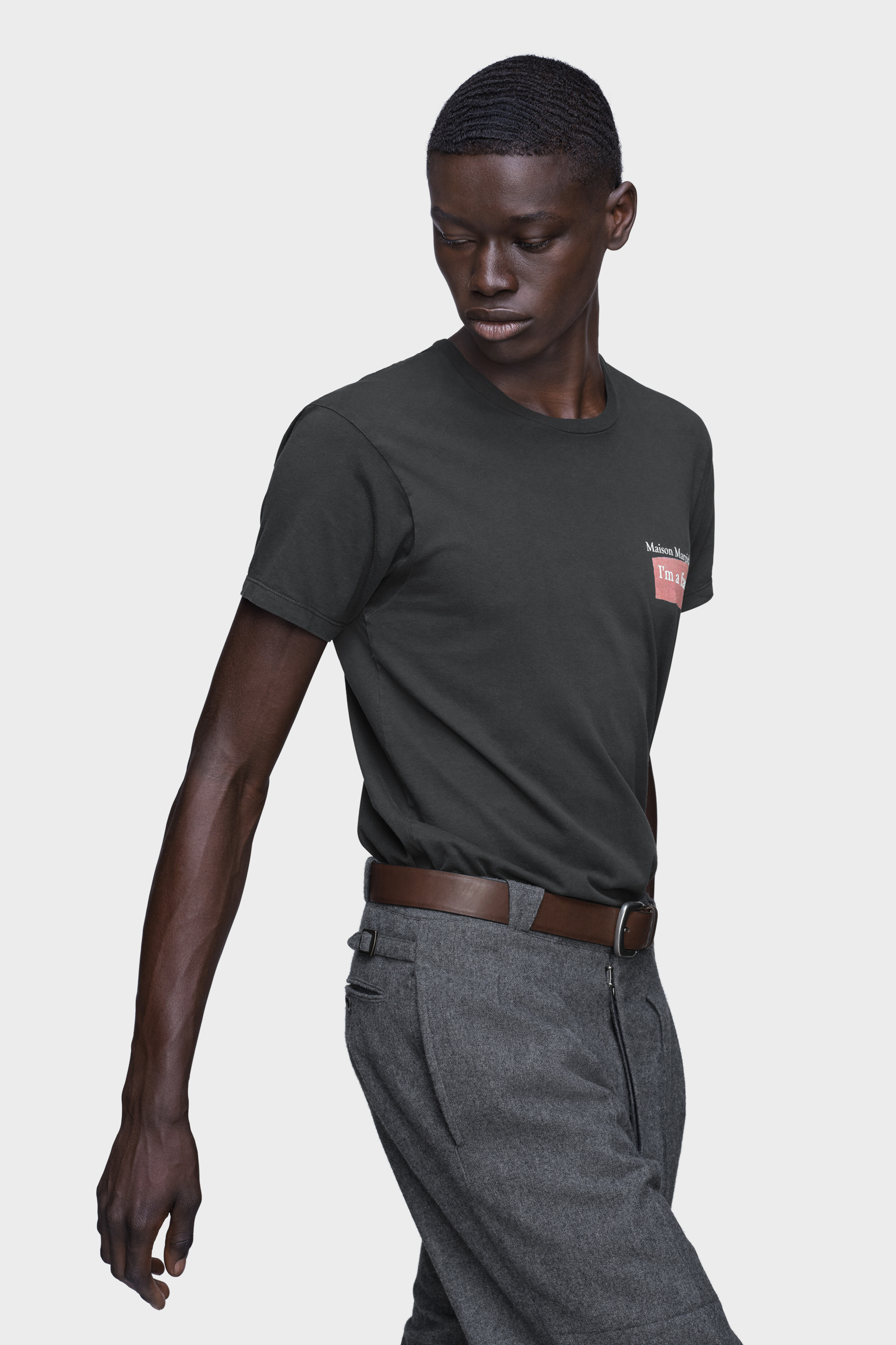 Men's Gray Cotton Crystal Hotel T-Shirt | Maison Margiela