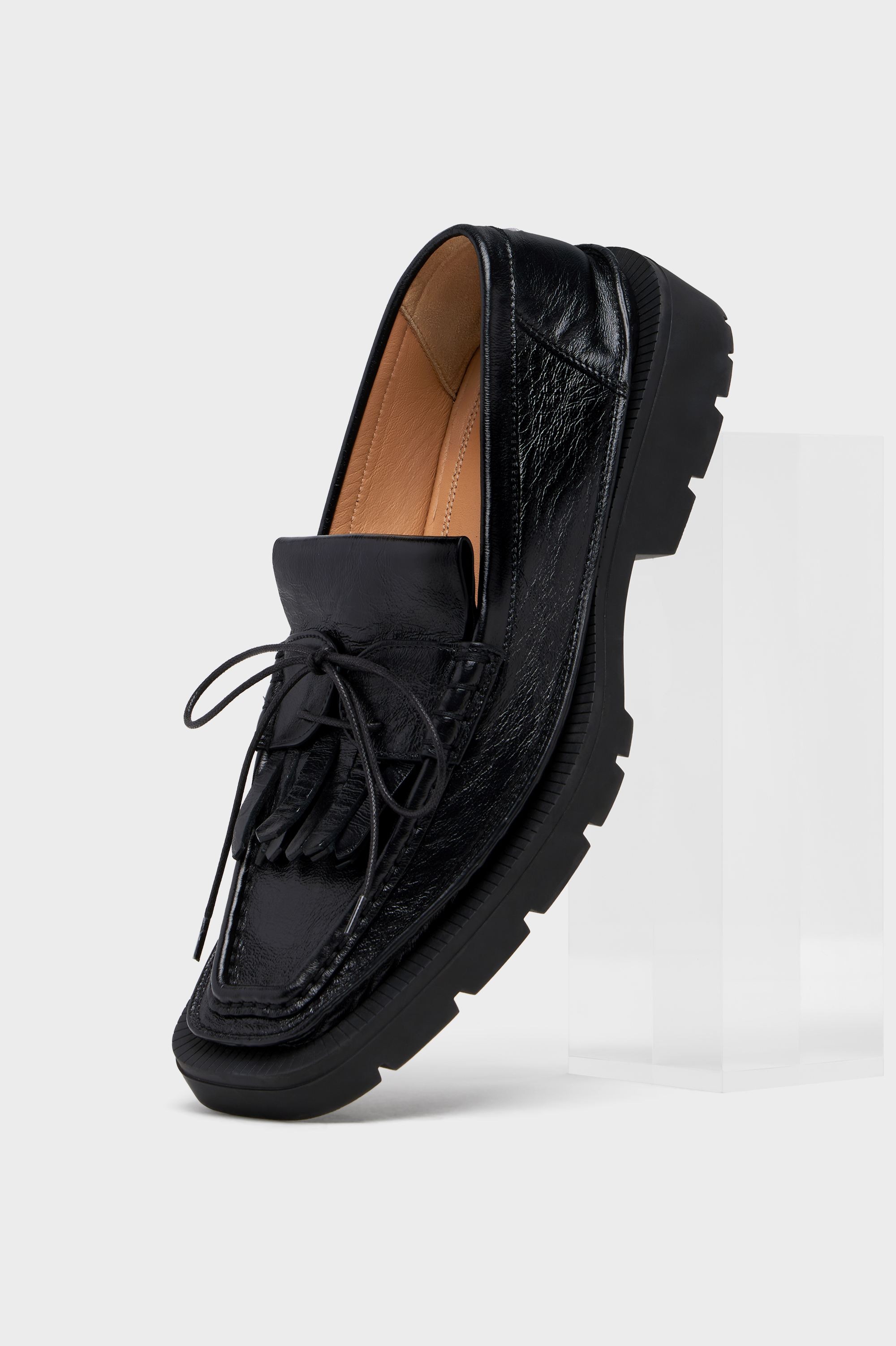 Level Fringed Loafer Black | Maison Margiela Official