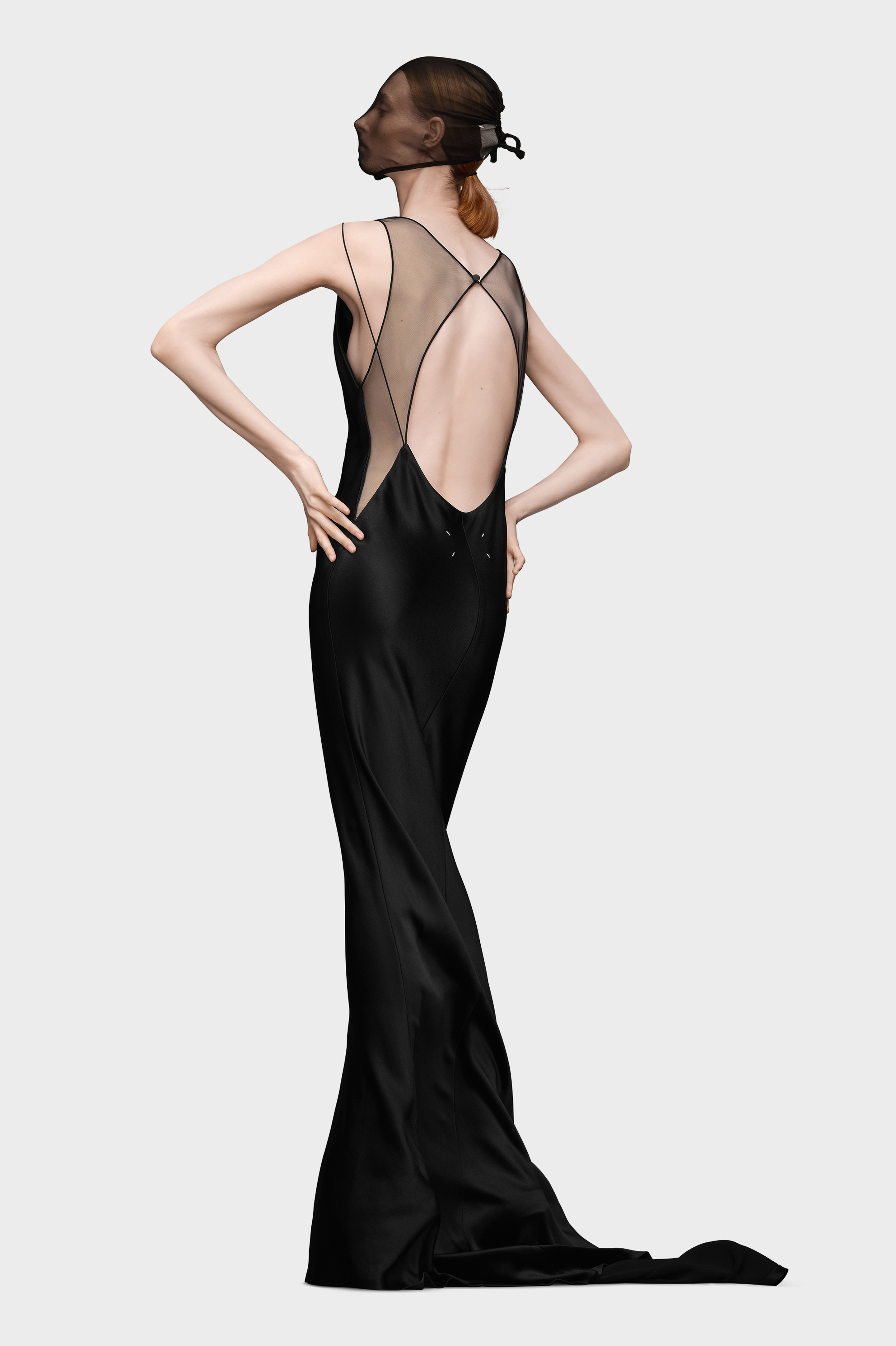 Black Hammered Satin Gown | Maison Margiela Official