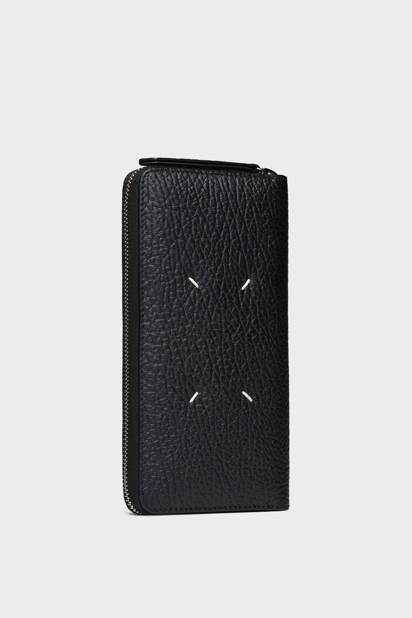 Black Four stitches zip-around wallet | Maison Margiela Official