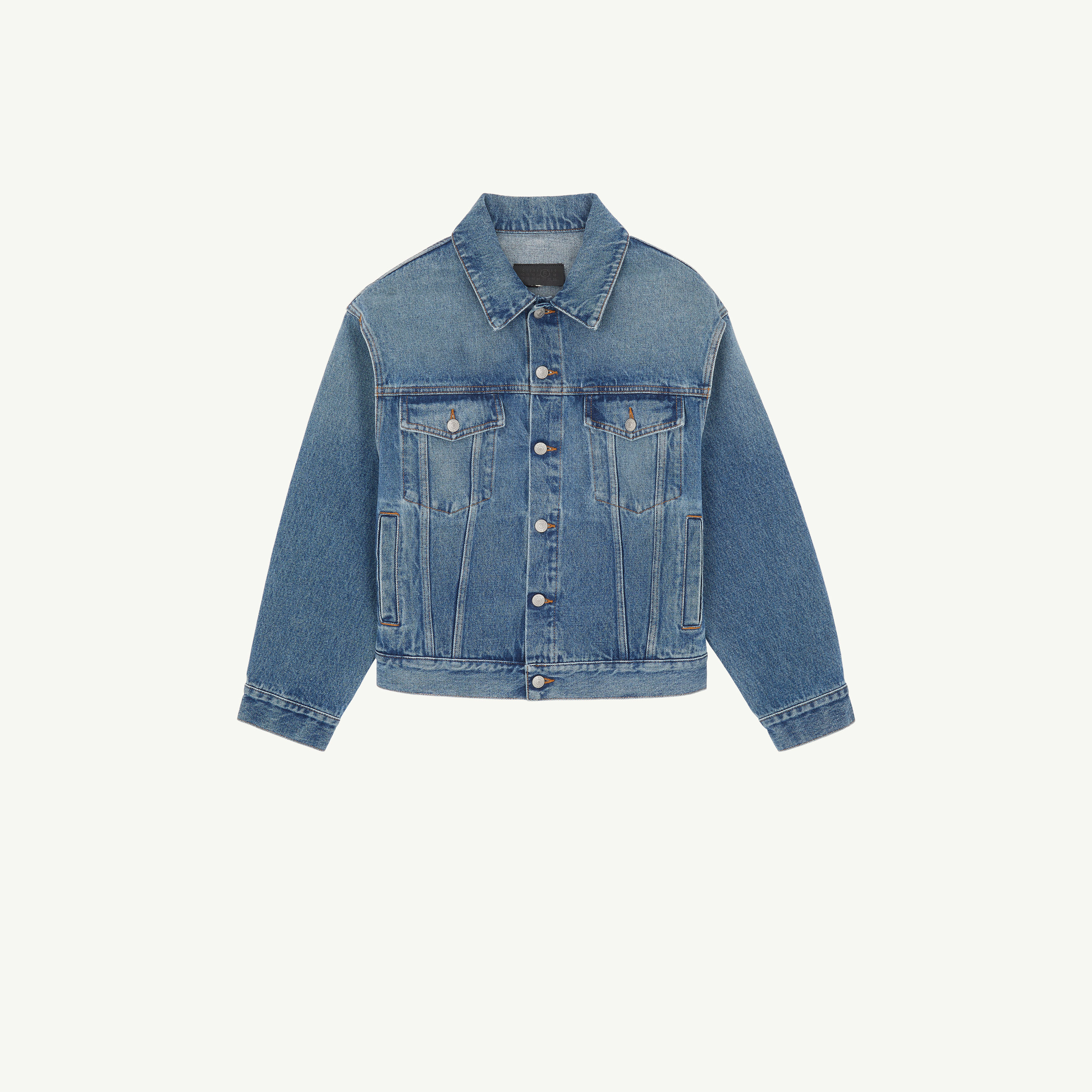Women's Denim Jacket with Structured Shoulders | MM6