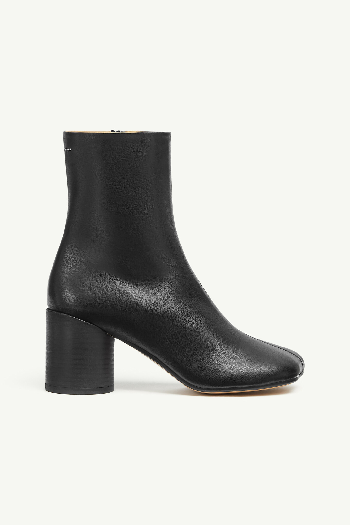 Black Leather Zipped Ankle Boots | MM6