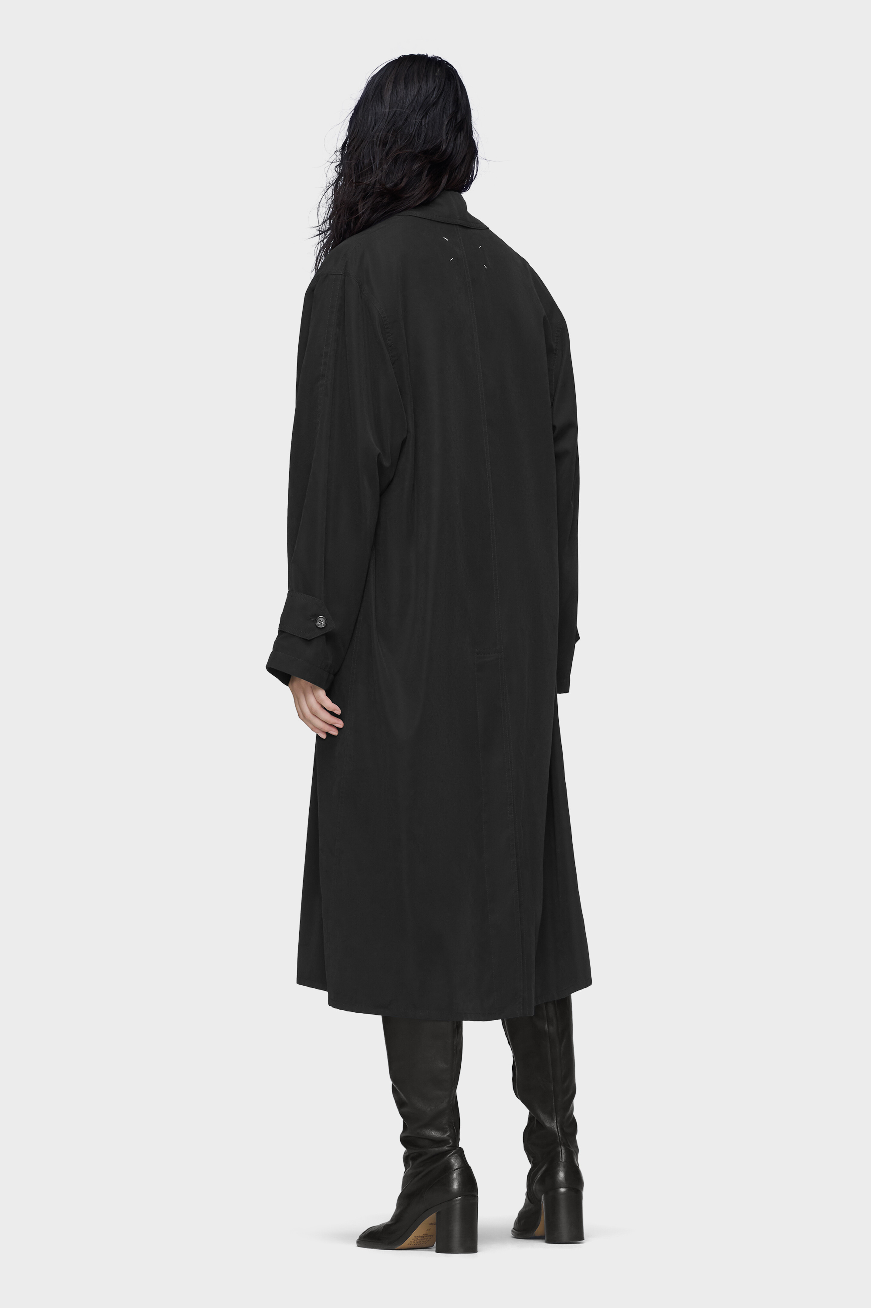 Black Cotton Calf-length Trench Coat | Maison Margiela