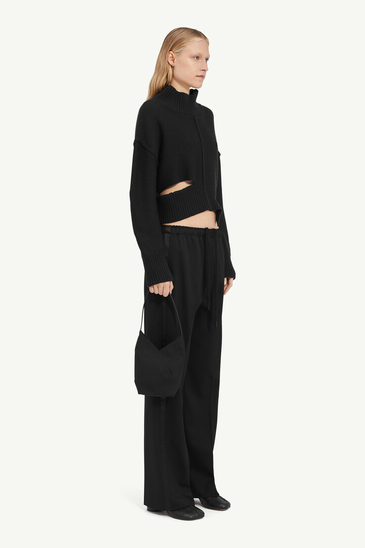 Distressed Knitted Jumper Black | MM6 Official