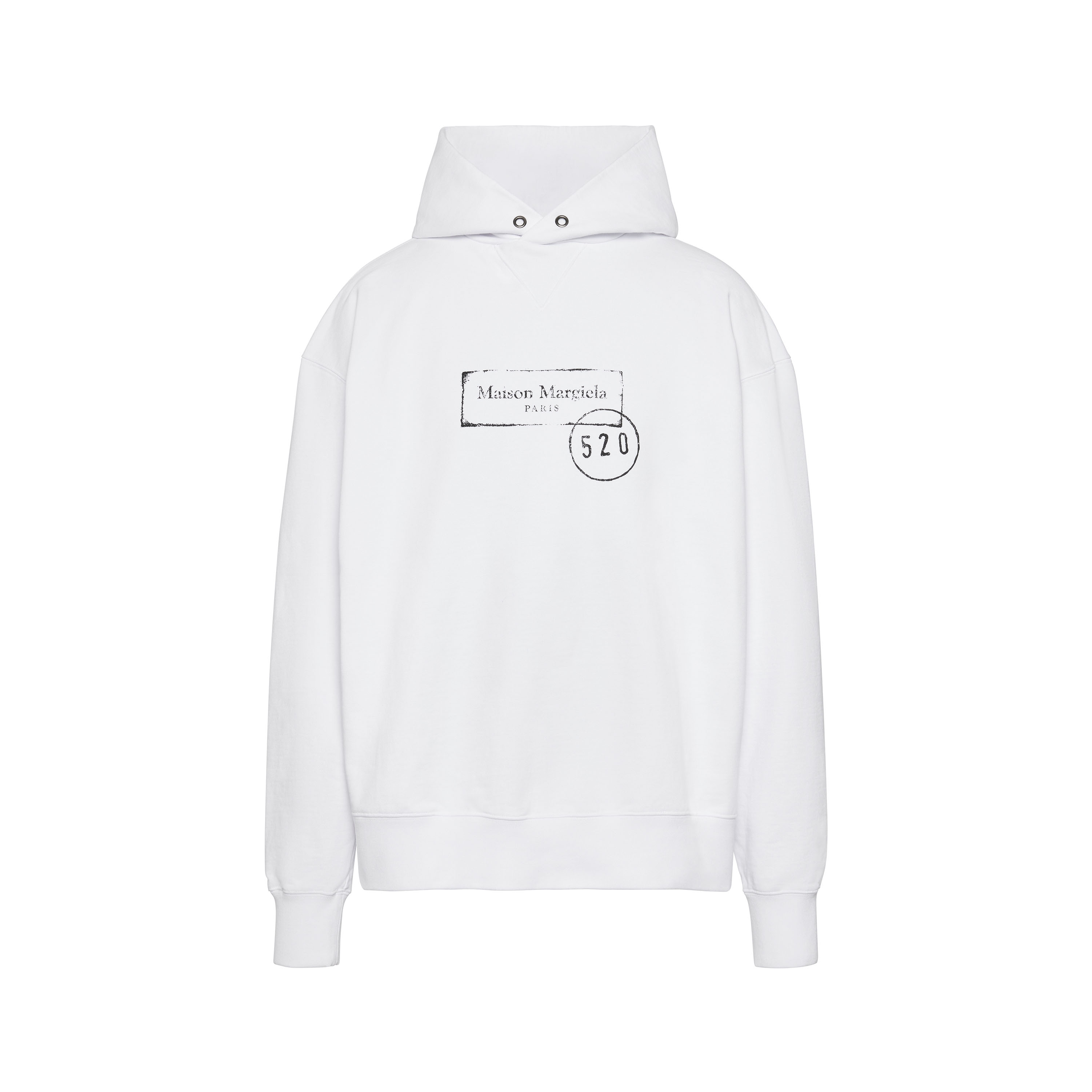 White Printed Hooded Sweatshirt | Maison Margiela