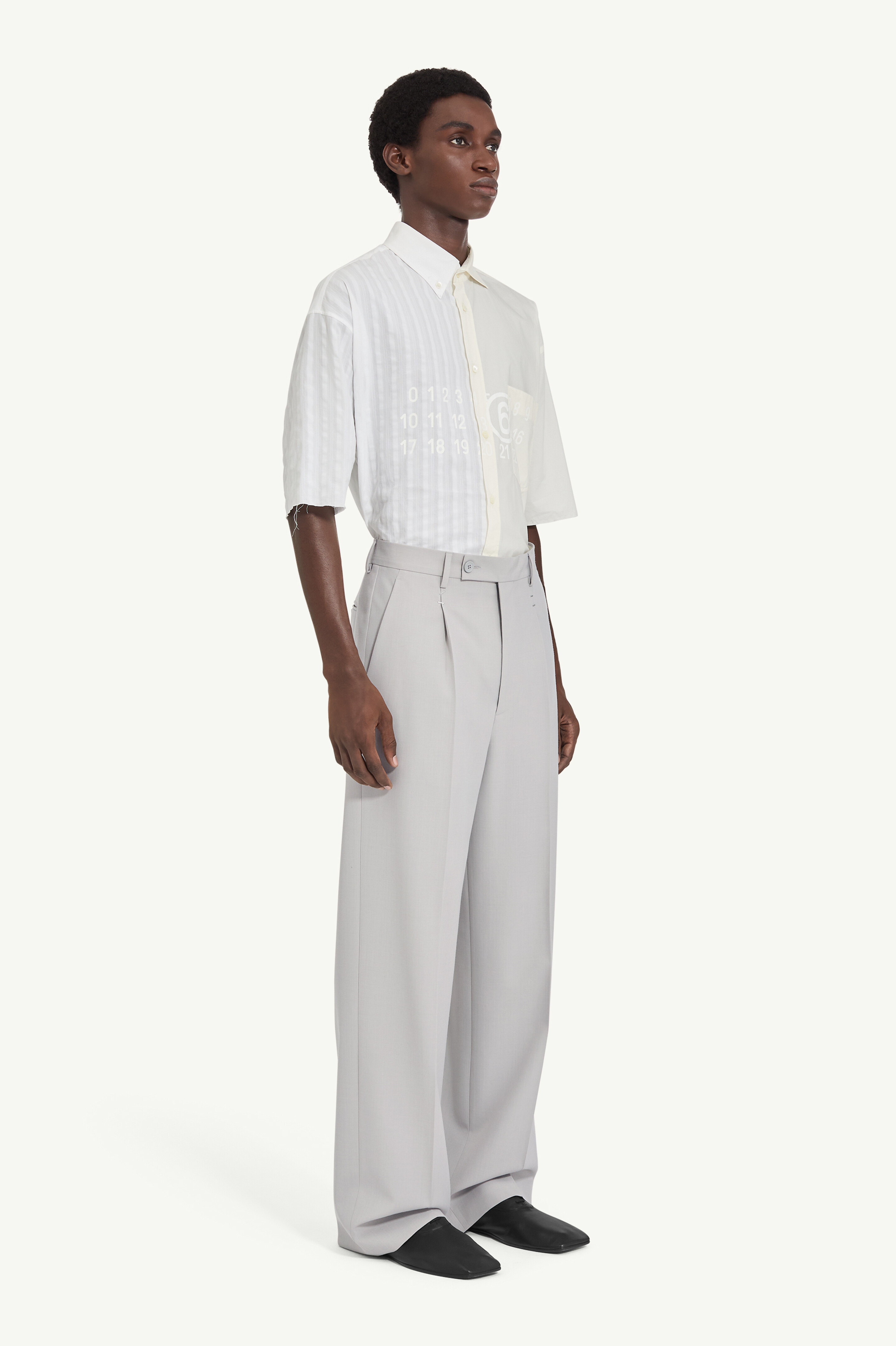 Stapled wool trousers