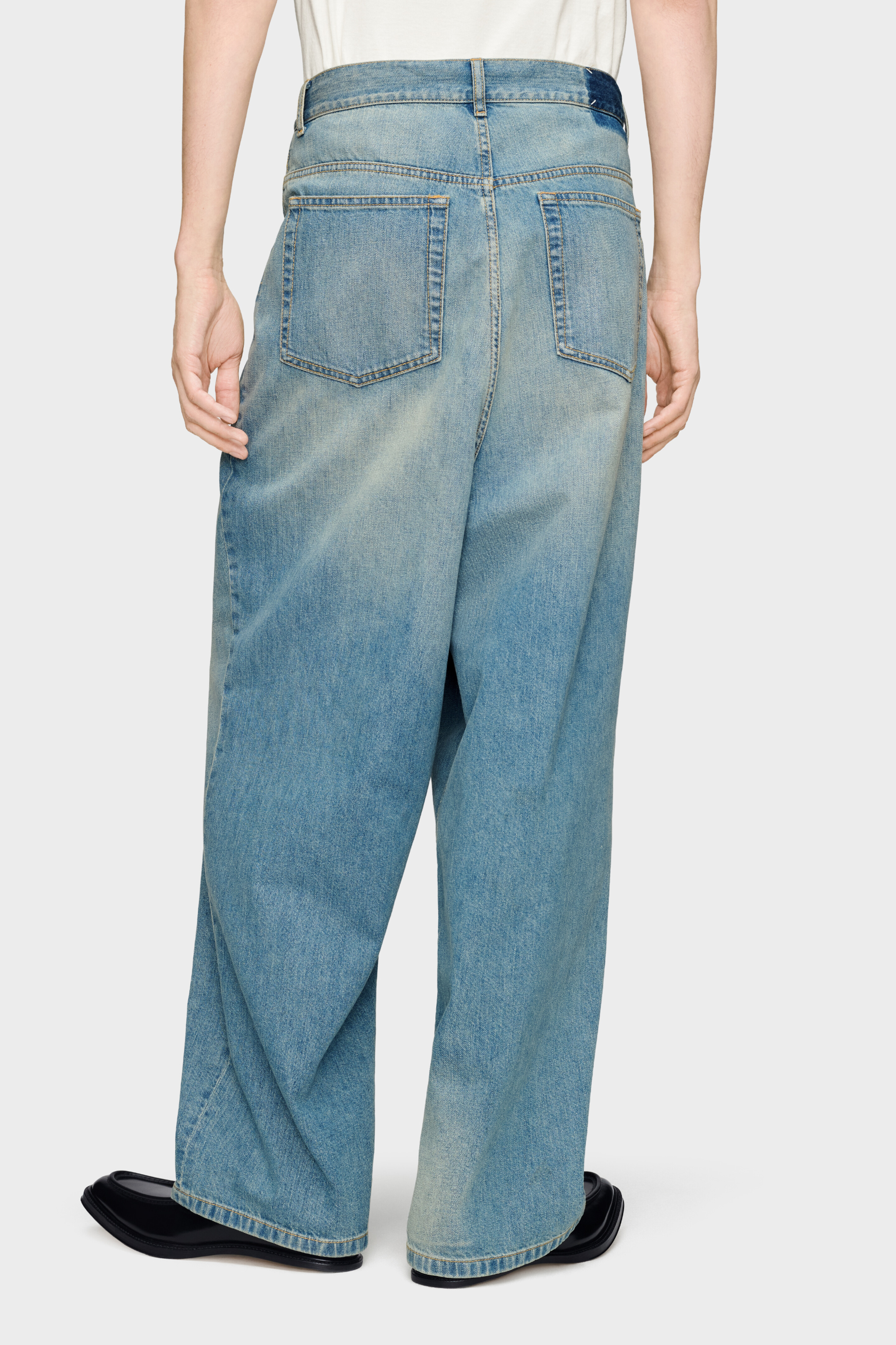 WRAPPED DENIM TROUSERS