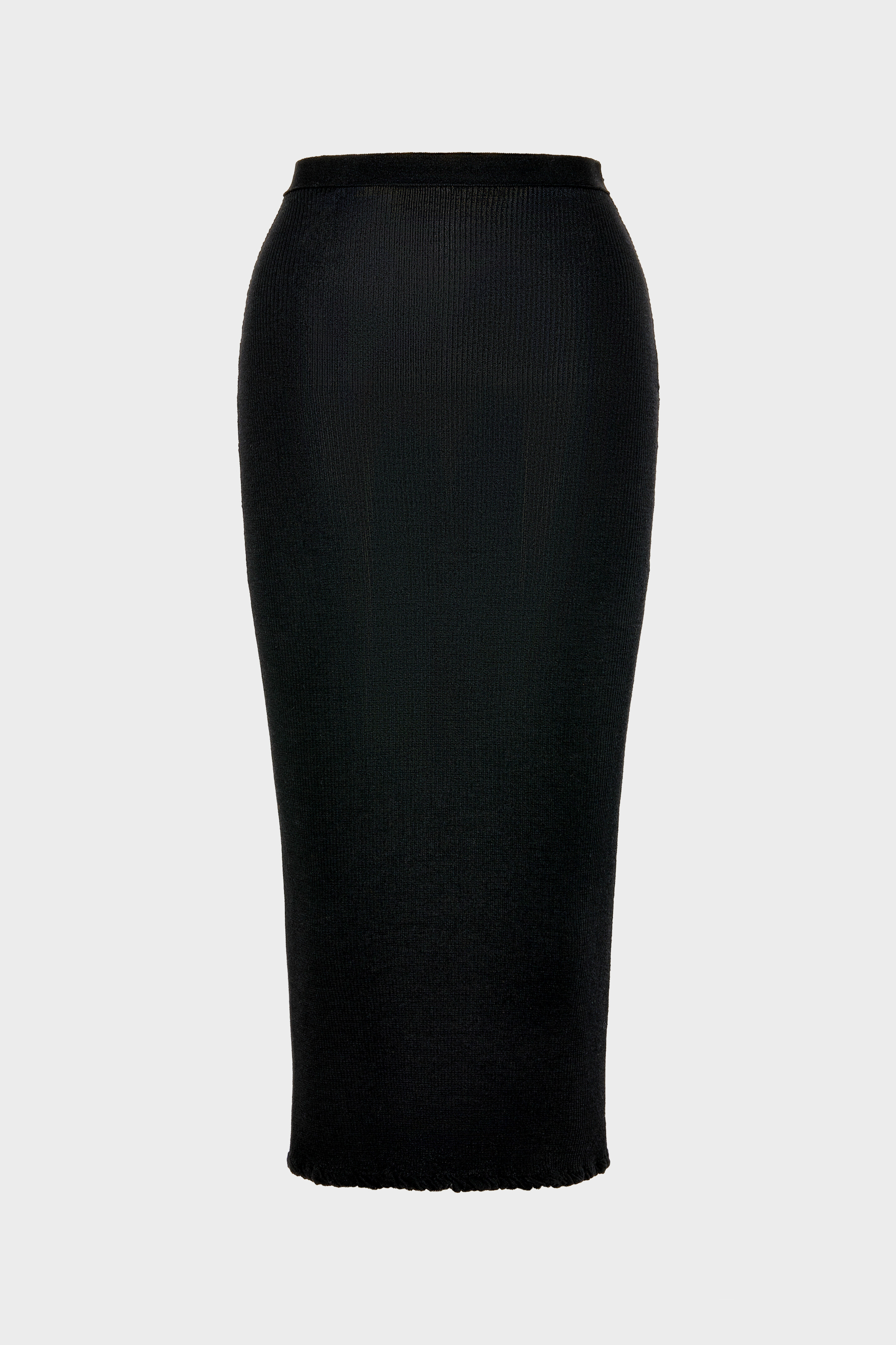 Ribbed Wool Midi Skirt