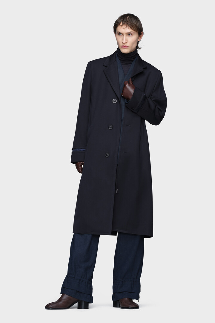 Men's Blue Wool Coat | Maison Margiela