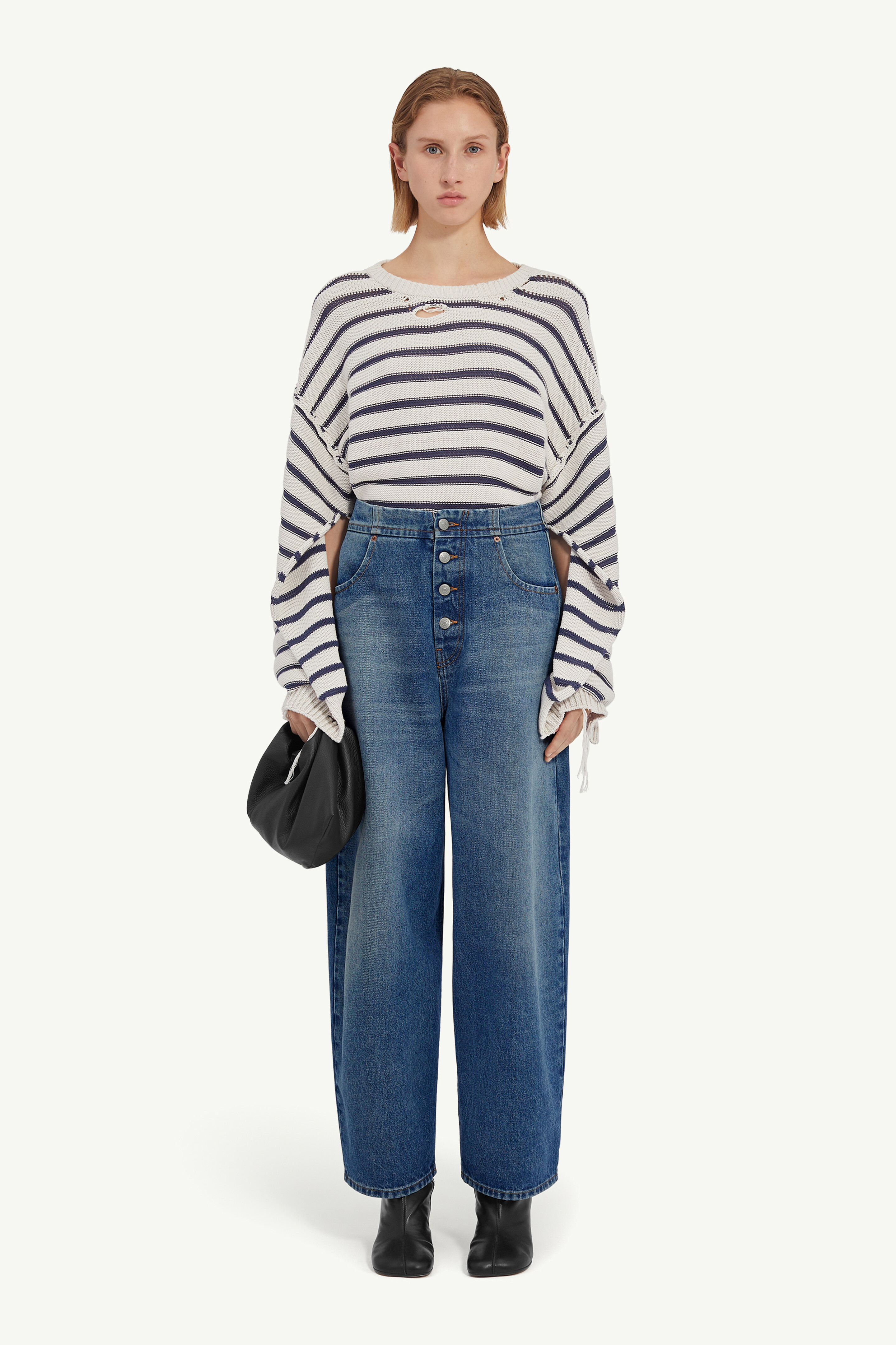 Blue High-waisted Straight-Leg Jeans | Maison Margiela