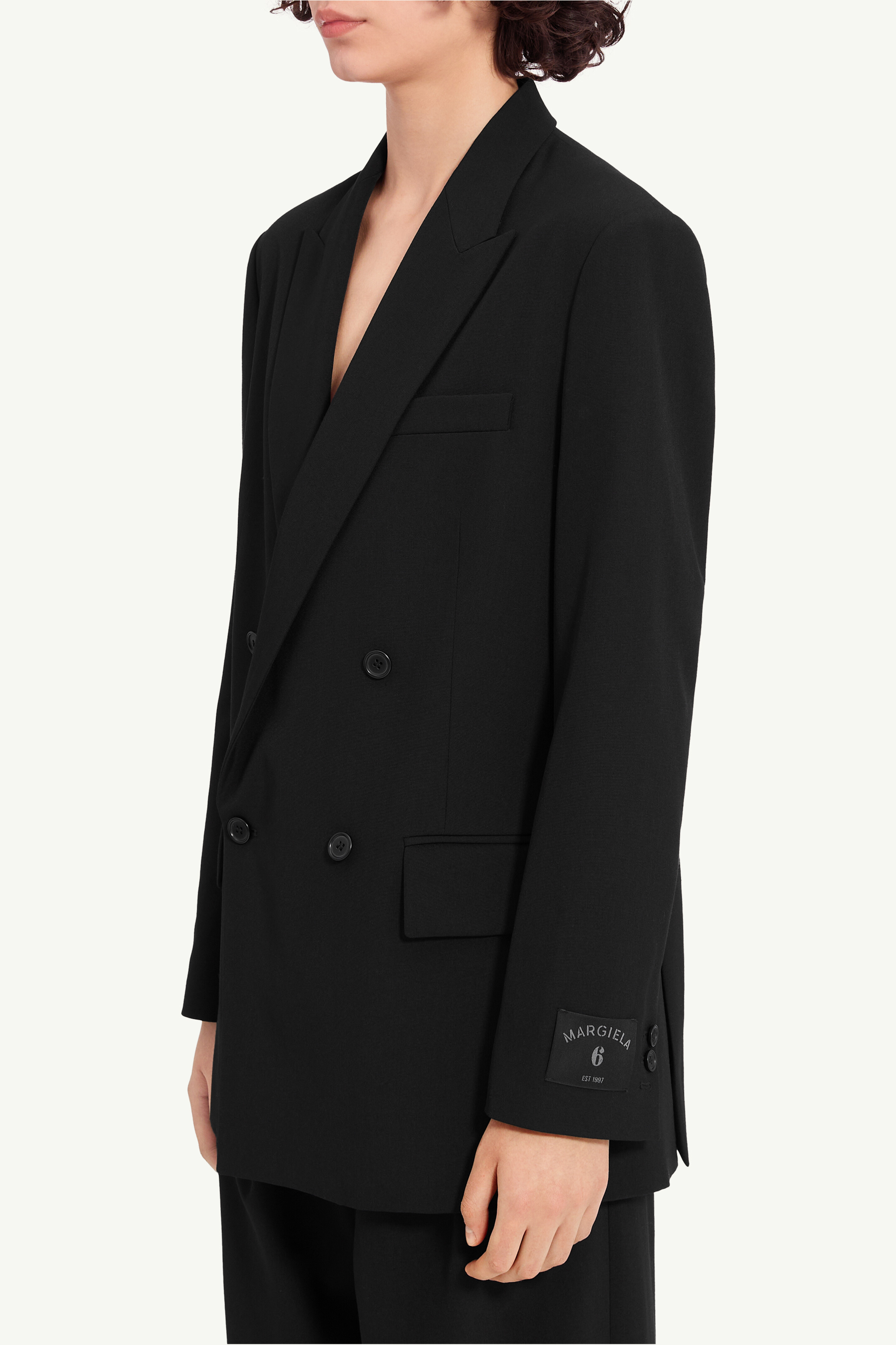 Black Wool blend suit jacket | MM6 Official