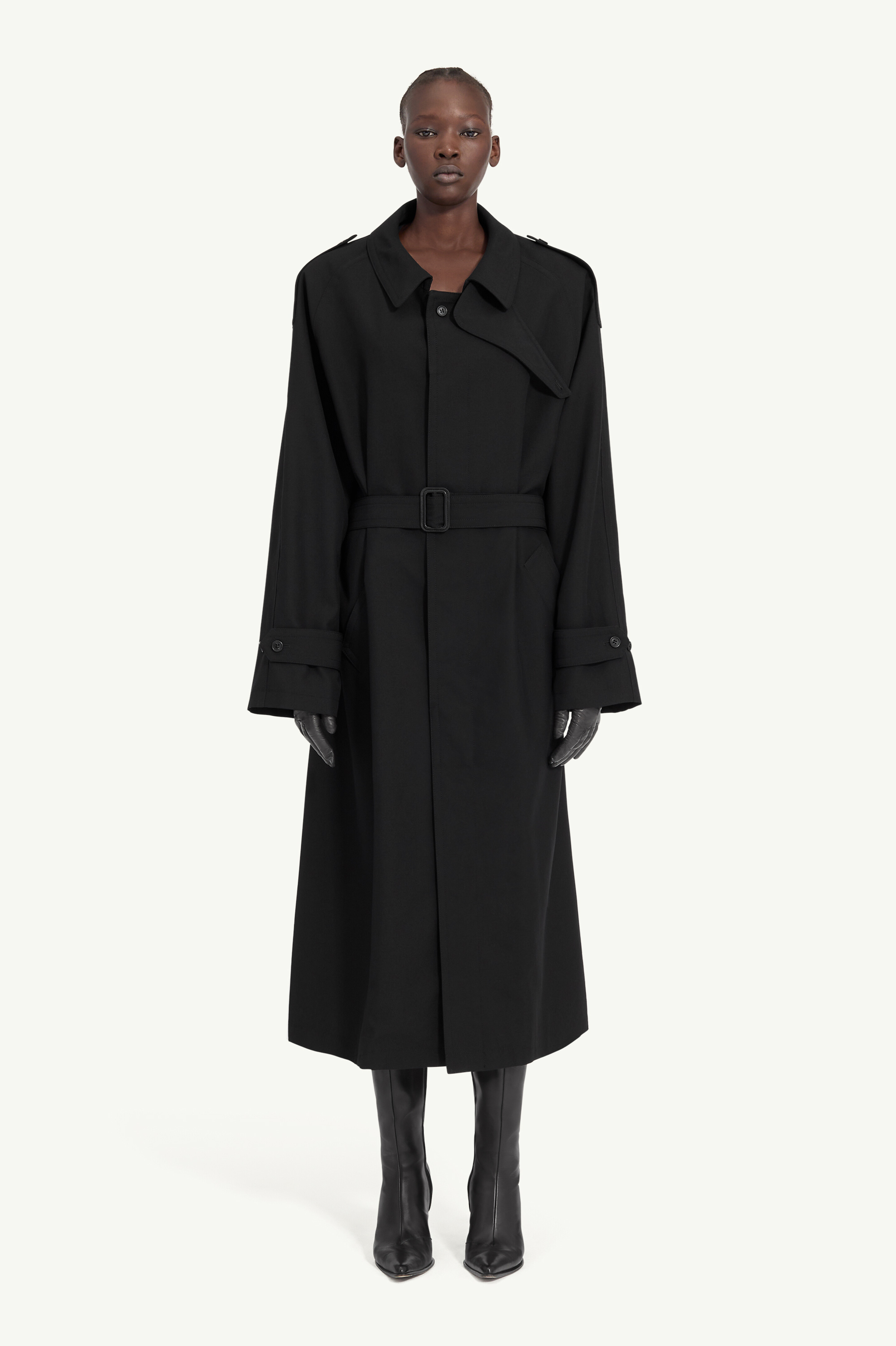 ベルテッド ウールトレンチコート