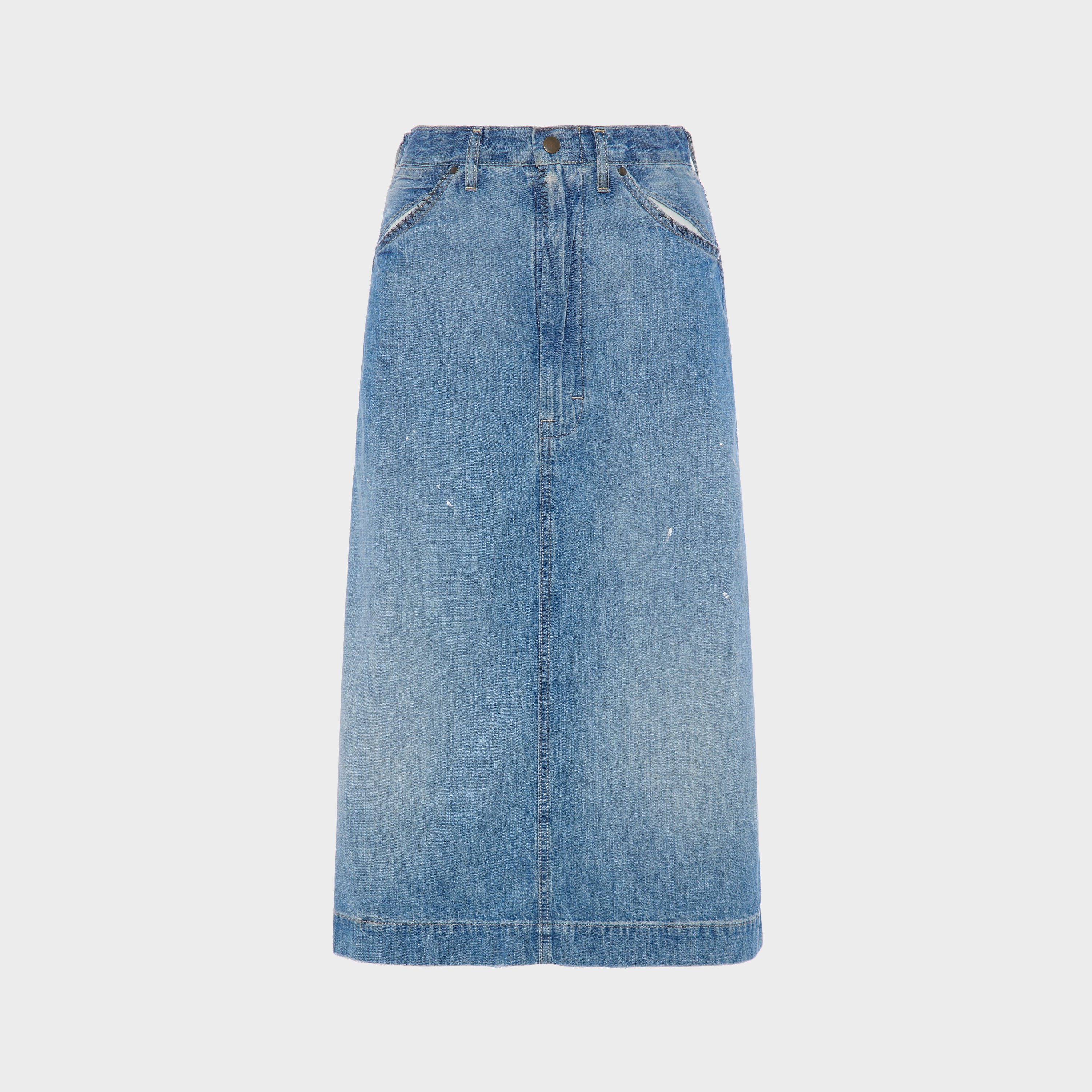 Vintage medium blue Denim midi skirt | Maison Margiela Official