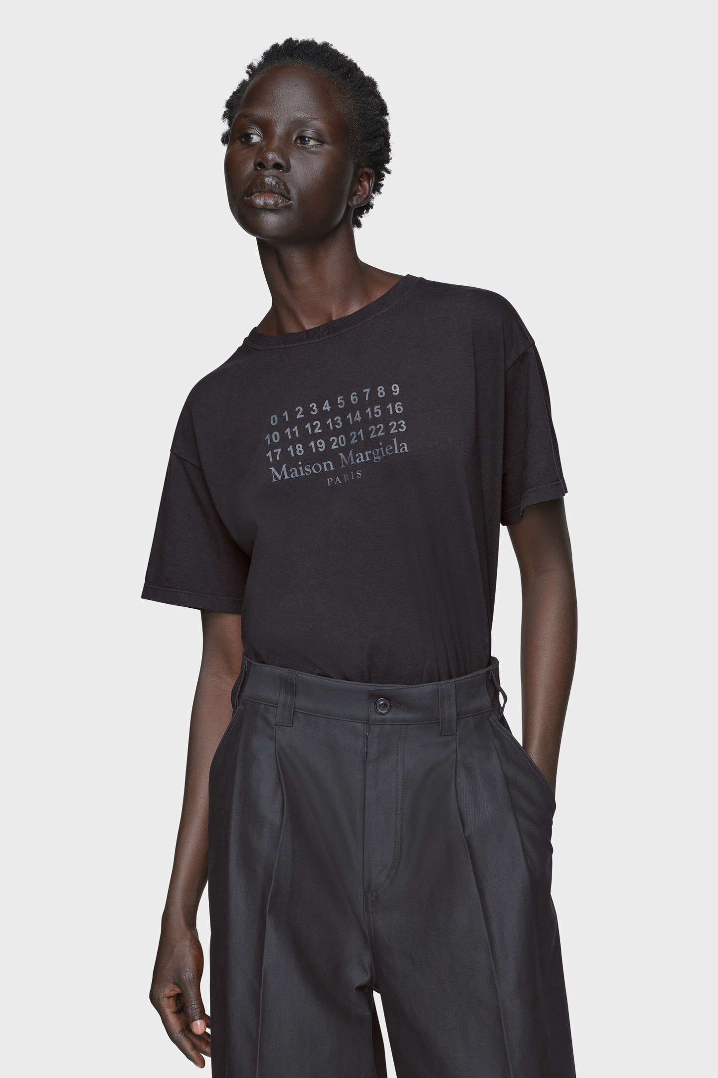 Numeric cotton jersey t-shirt Black | Maison Margiela Official