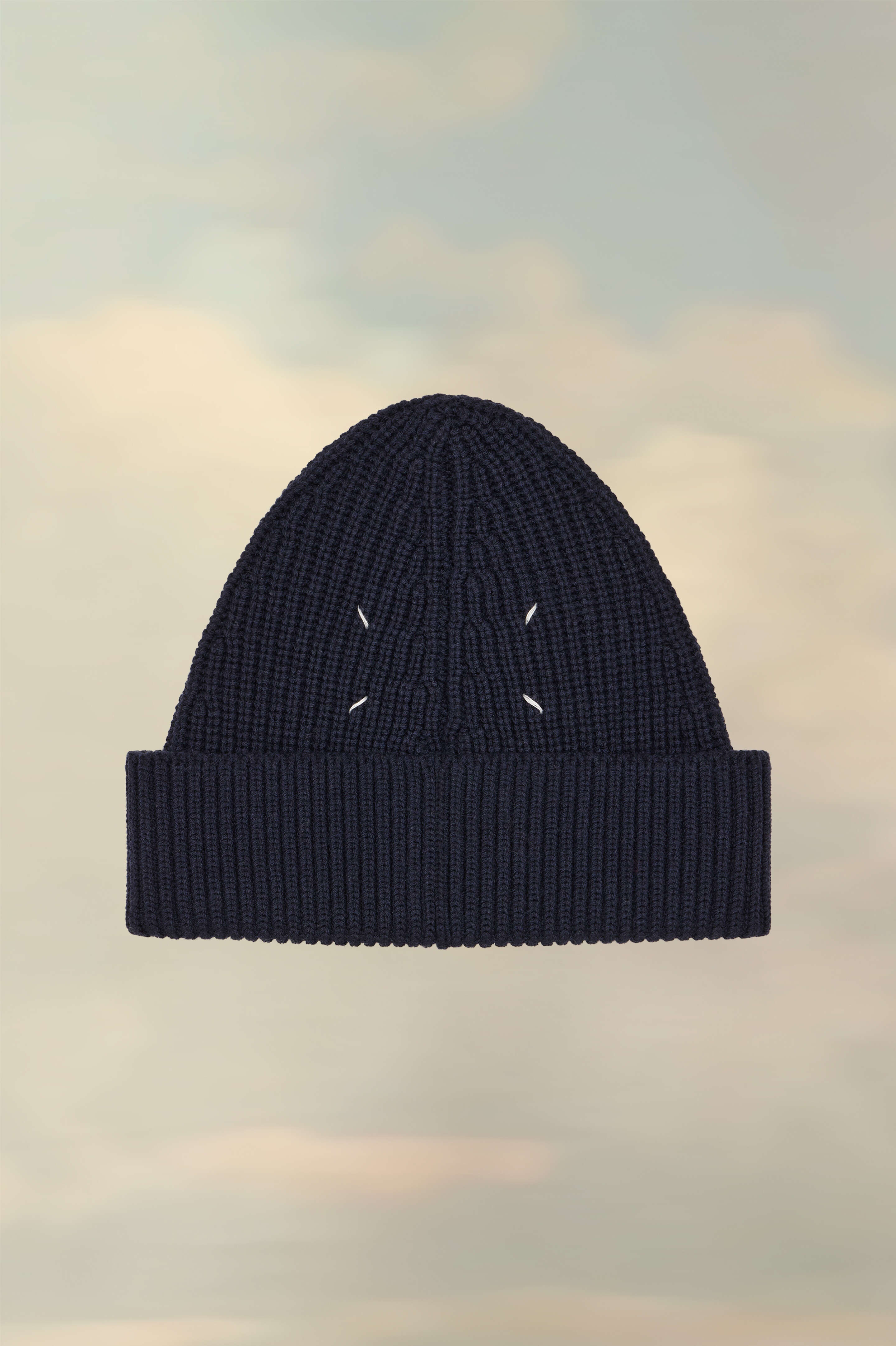 Maison Martin Margiela ネイビー ニットビーニーキャップ Navy Blue Four-stitches beanie | Maison Margiela Official