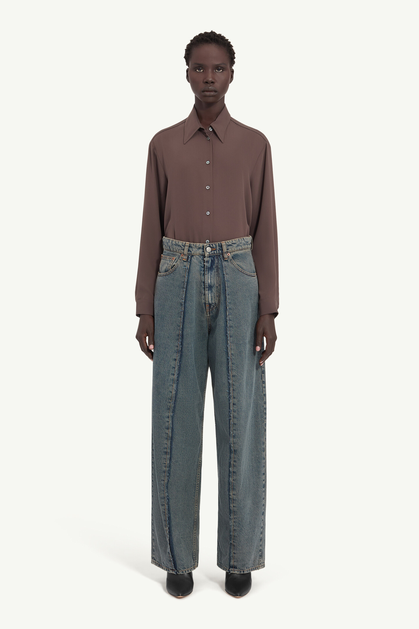 Gray Wide-leg jeans | MM6 Official