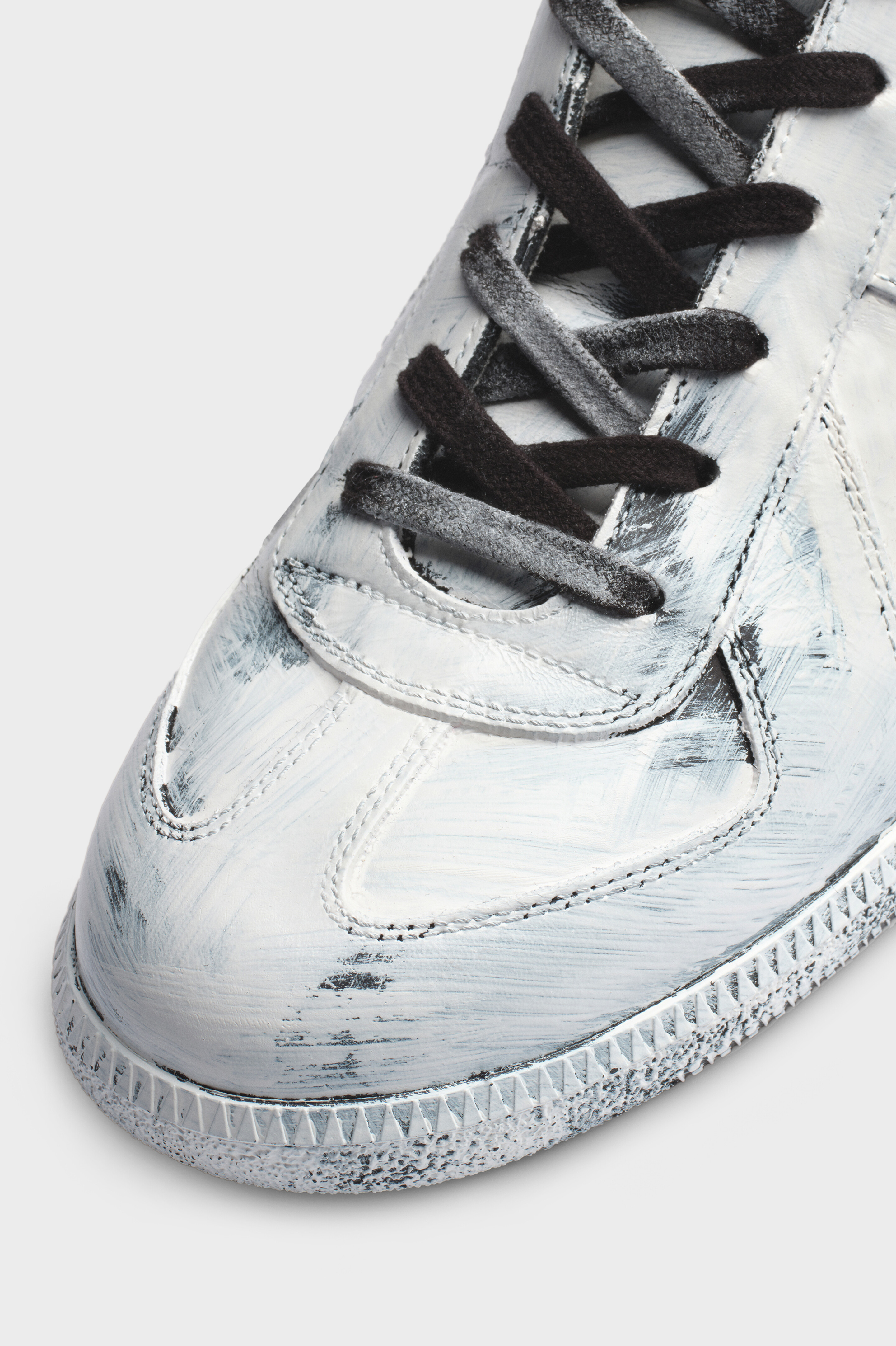 Replica White Paint Sneakers Black | Maison Margiela