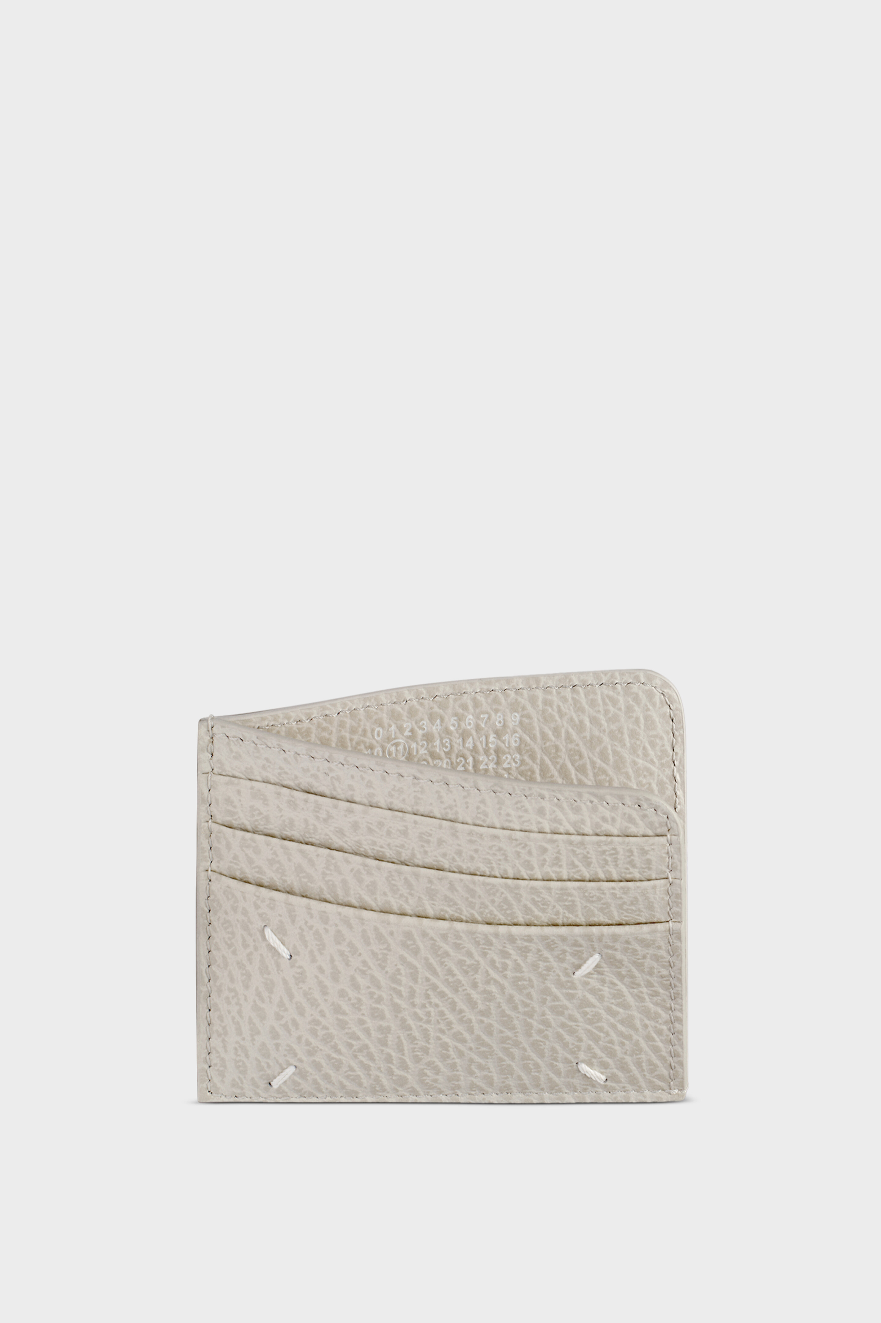Light Grey Embossed Leather Card Holder | Maison Margiela Light Grey Embossed Leather Card Holder | Maison Margiela