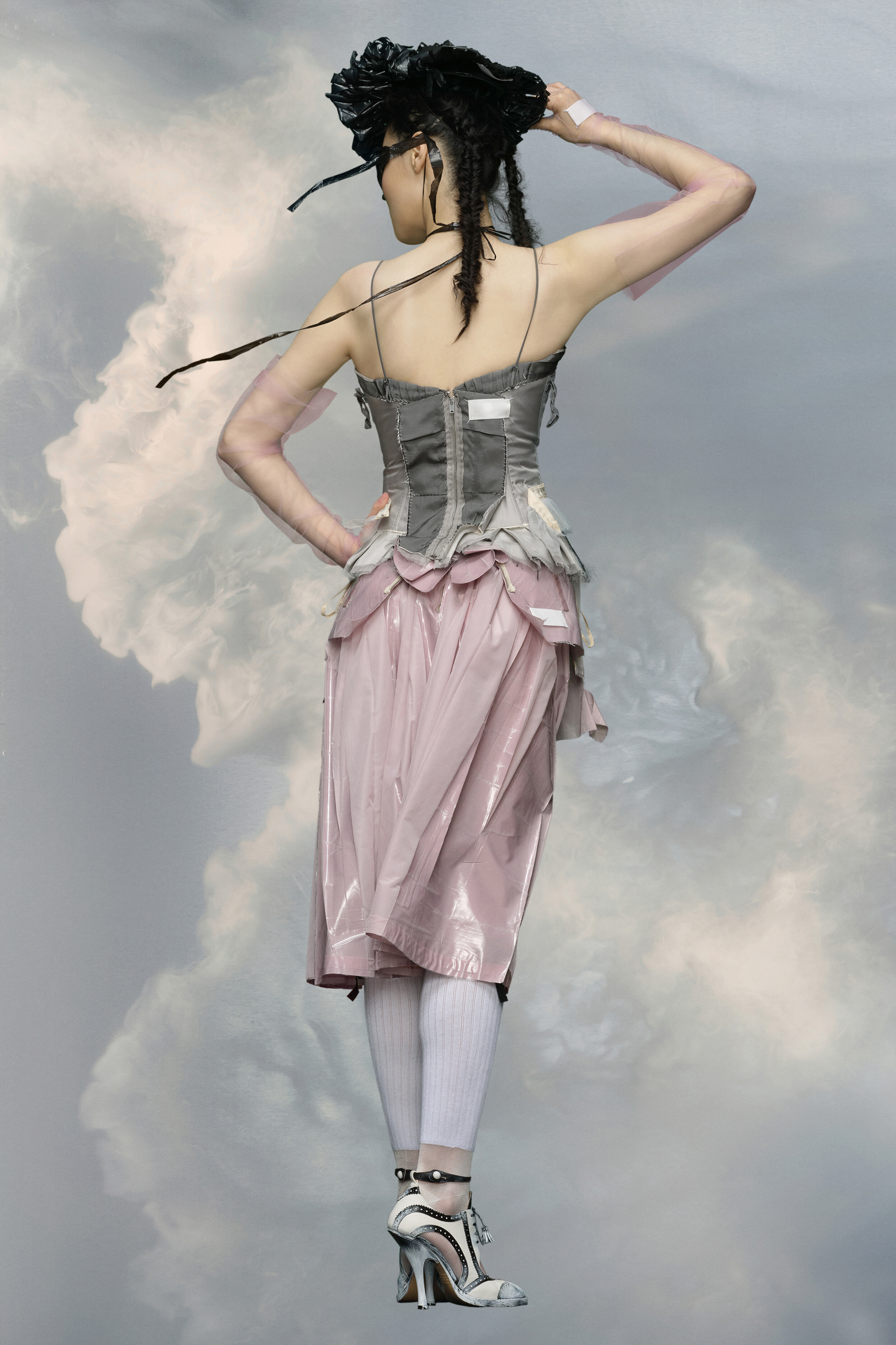 Rose Laminated Nylon Midi Skirt | Maison Margiela