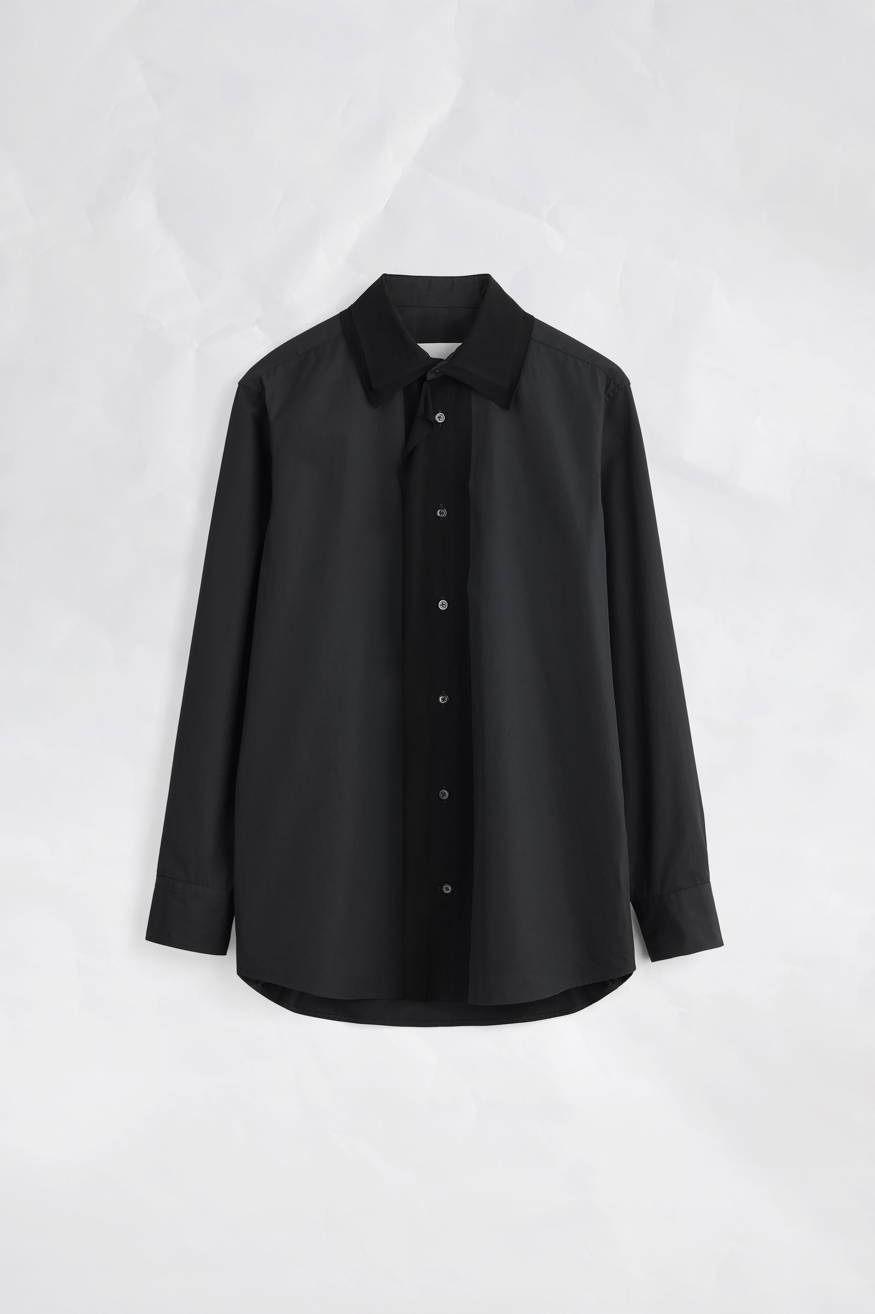 Black Fusion Velvet Placket Cotton Shirt | Maison Margiela Official