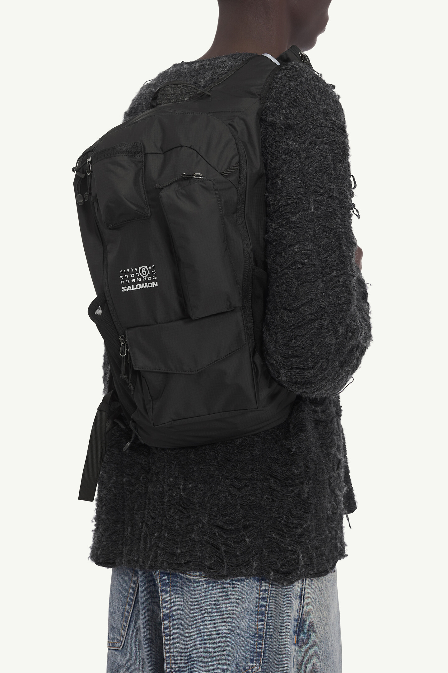 Black MM6 x Salomon Numeric Nylon Backpack | MM6 Official