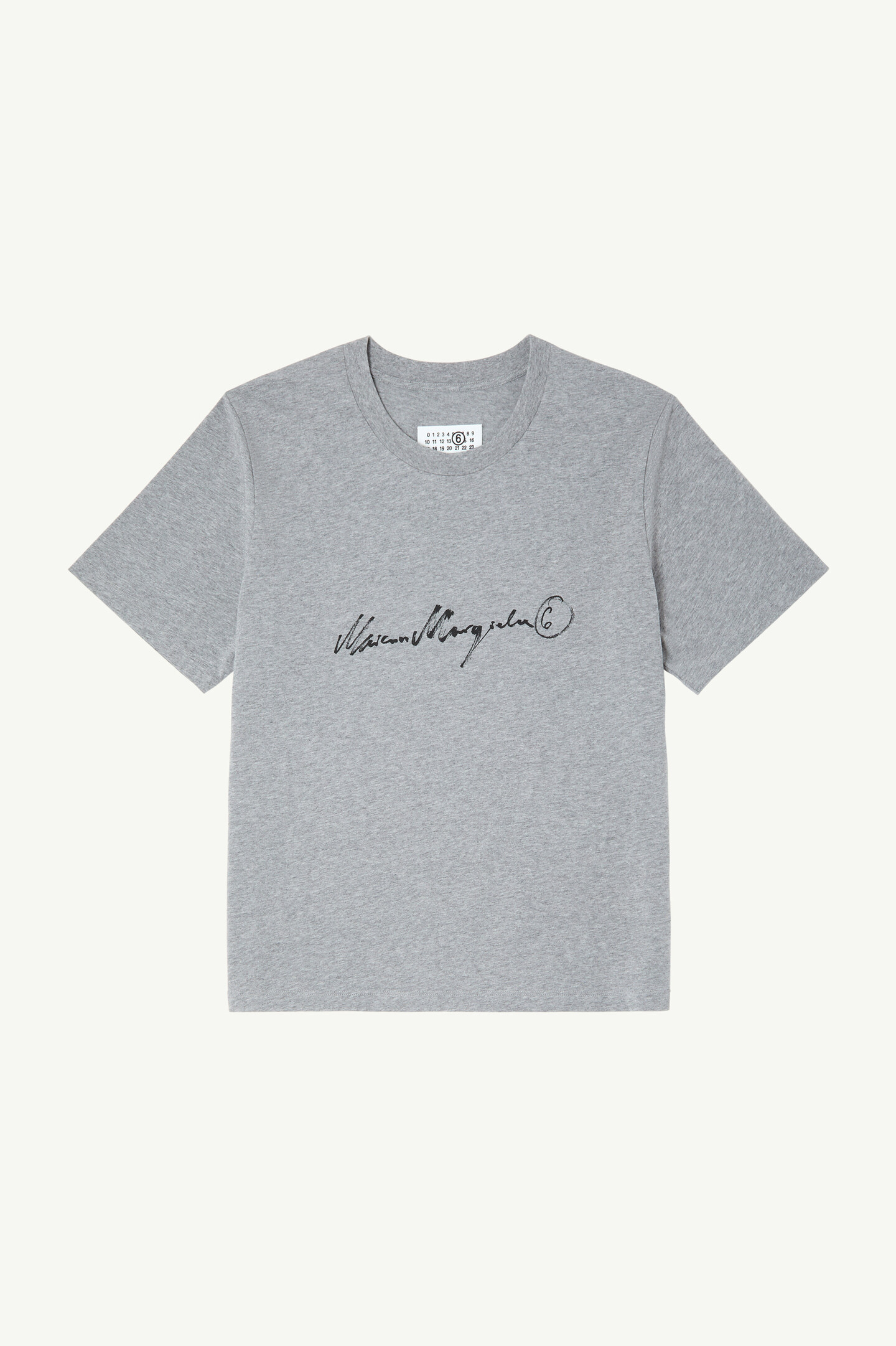 Gray Handwritten-print cotton jersey T-shirt | MM6 Official