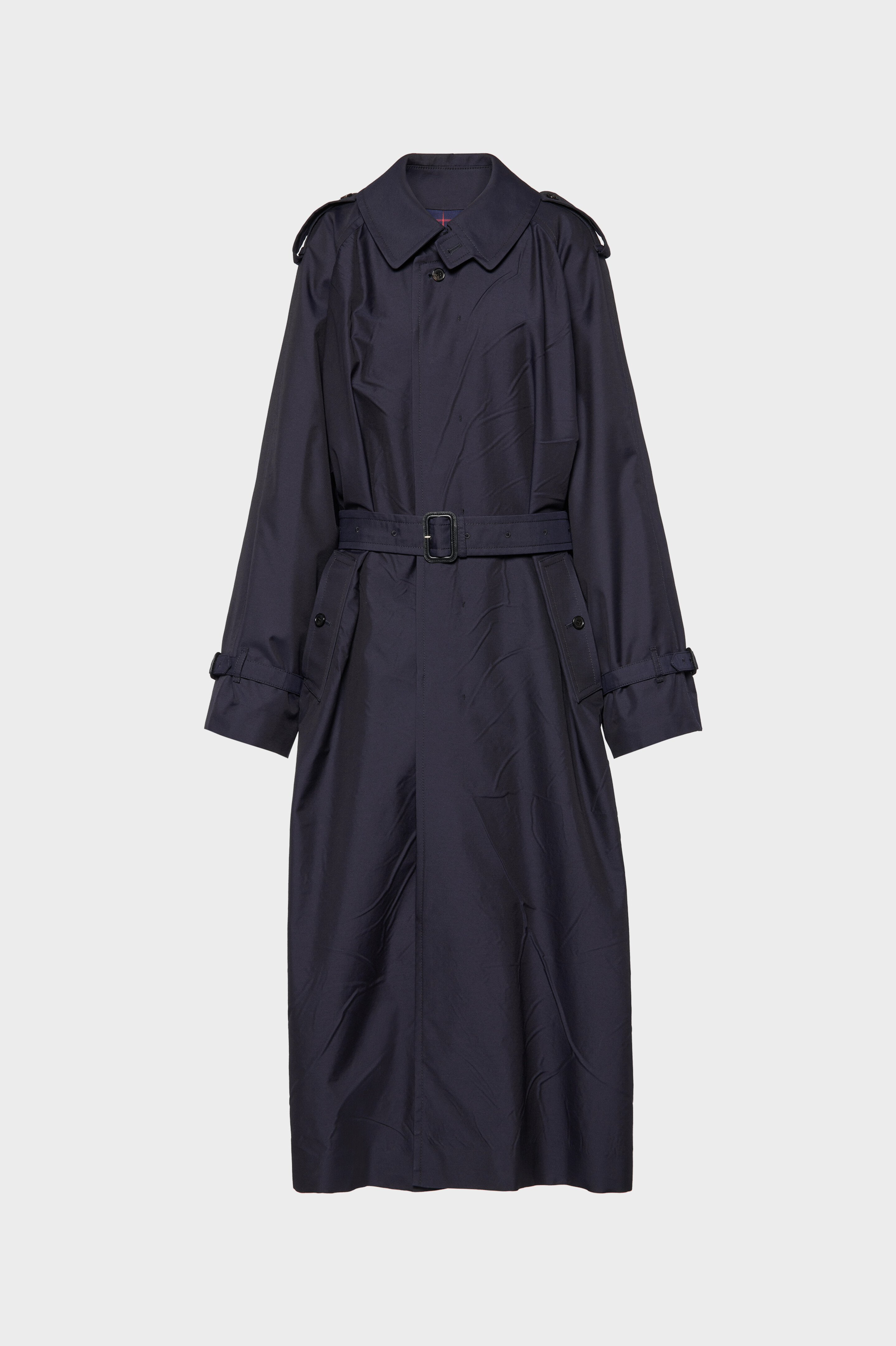 MM6 ネイビー トレンチコート ロングコート Women's Blue Wool Trench Coat | Maison Margiela