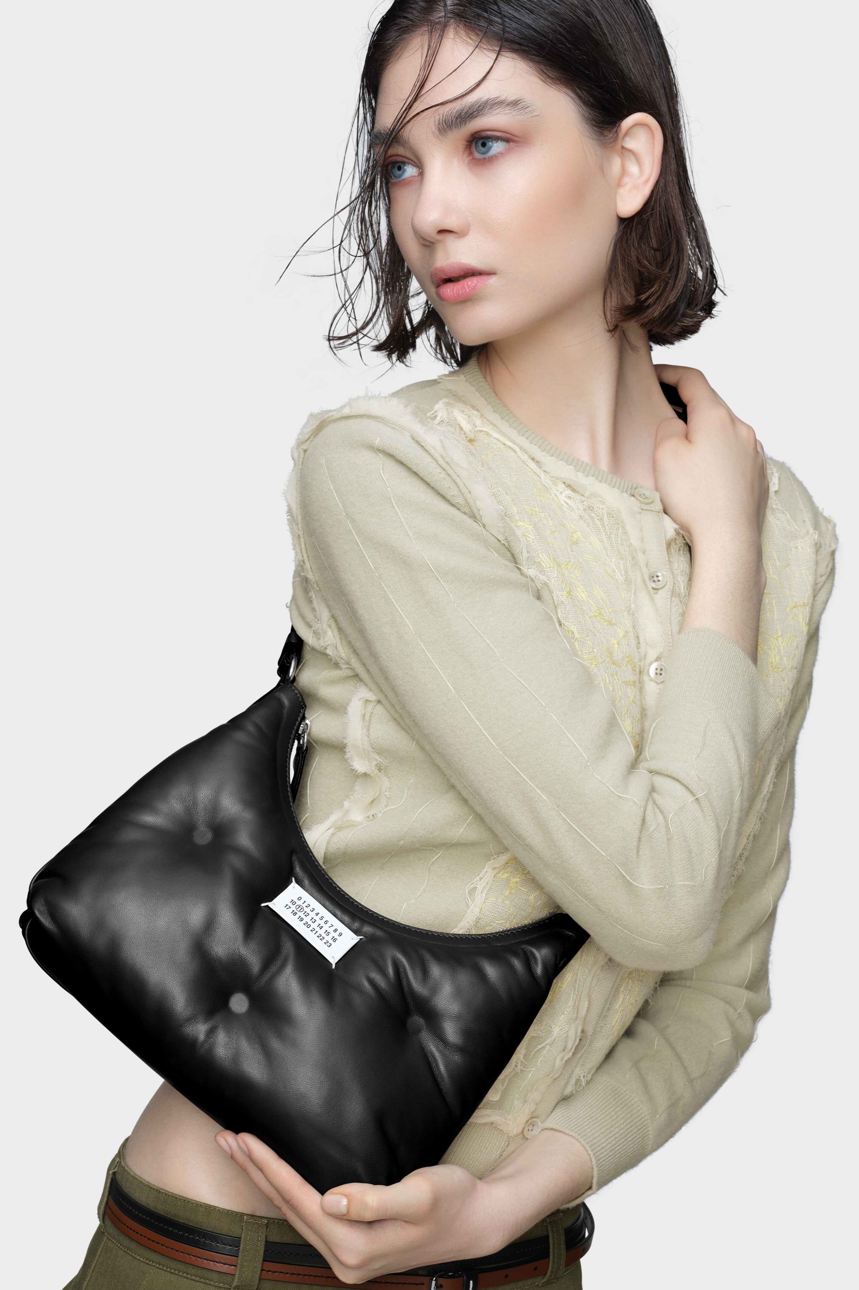 Black Glam Slam hobo small | Maison Margiela Official
