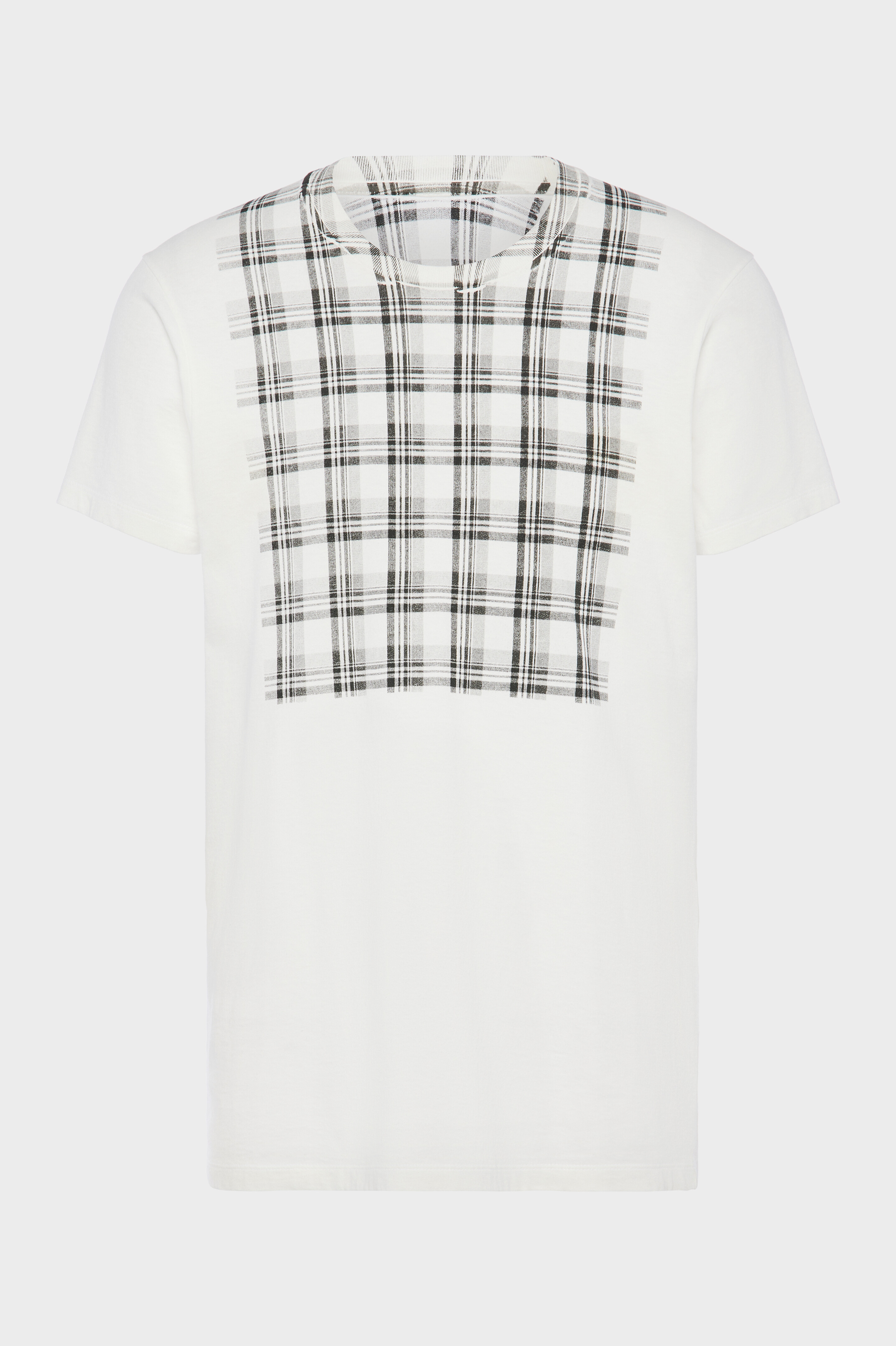 Cotton T-shirt with check panel