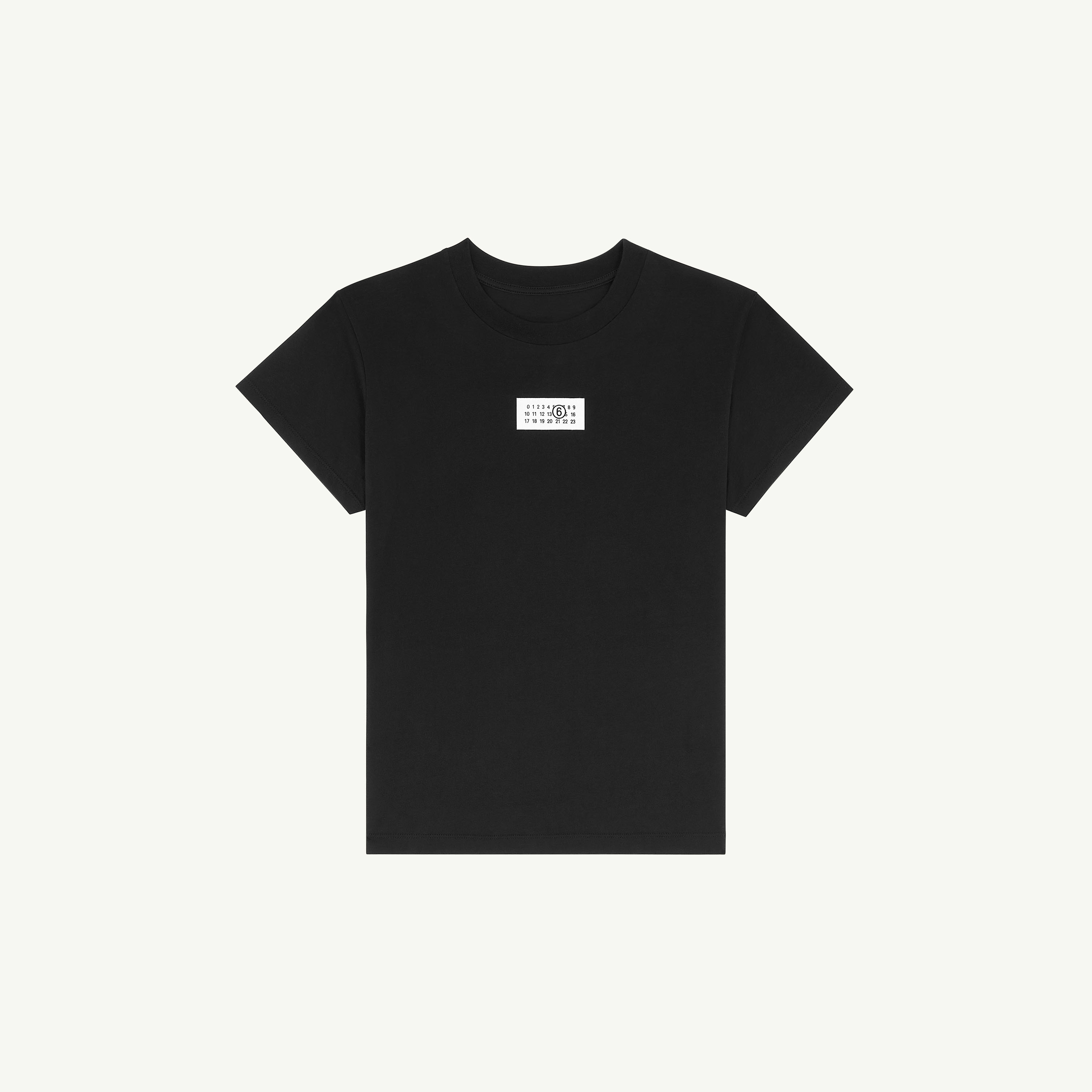 Black Cotton Cropped Crewneck T-Shirt | Maison Margiela