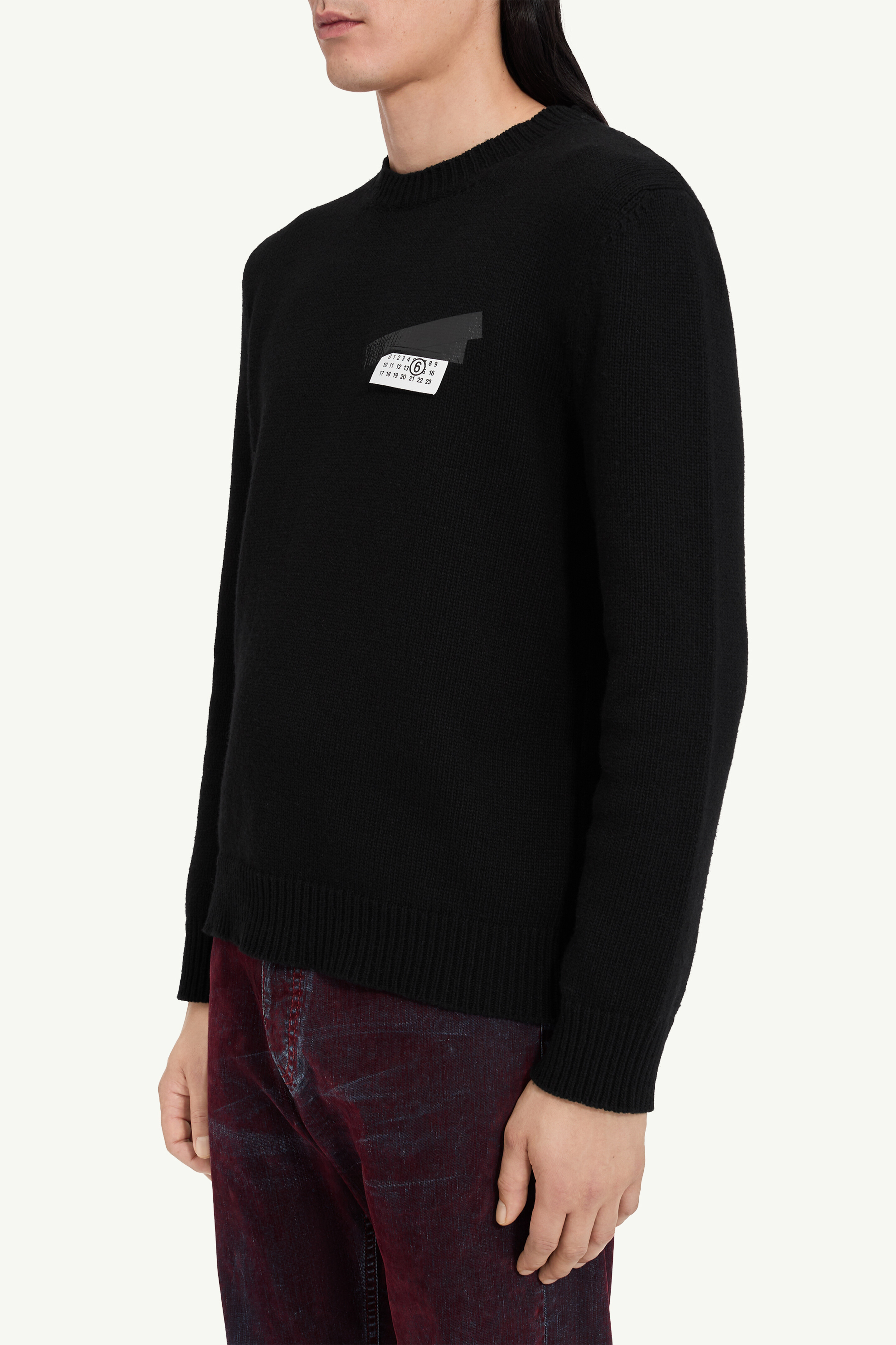 Men's Wool-Blend Taped Label Jumper | MM6