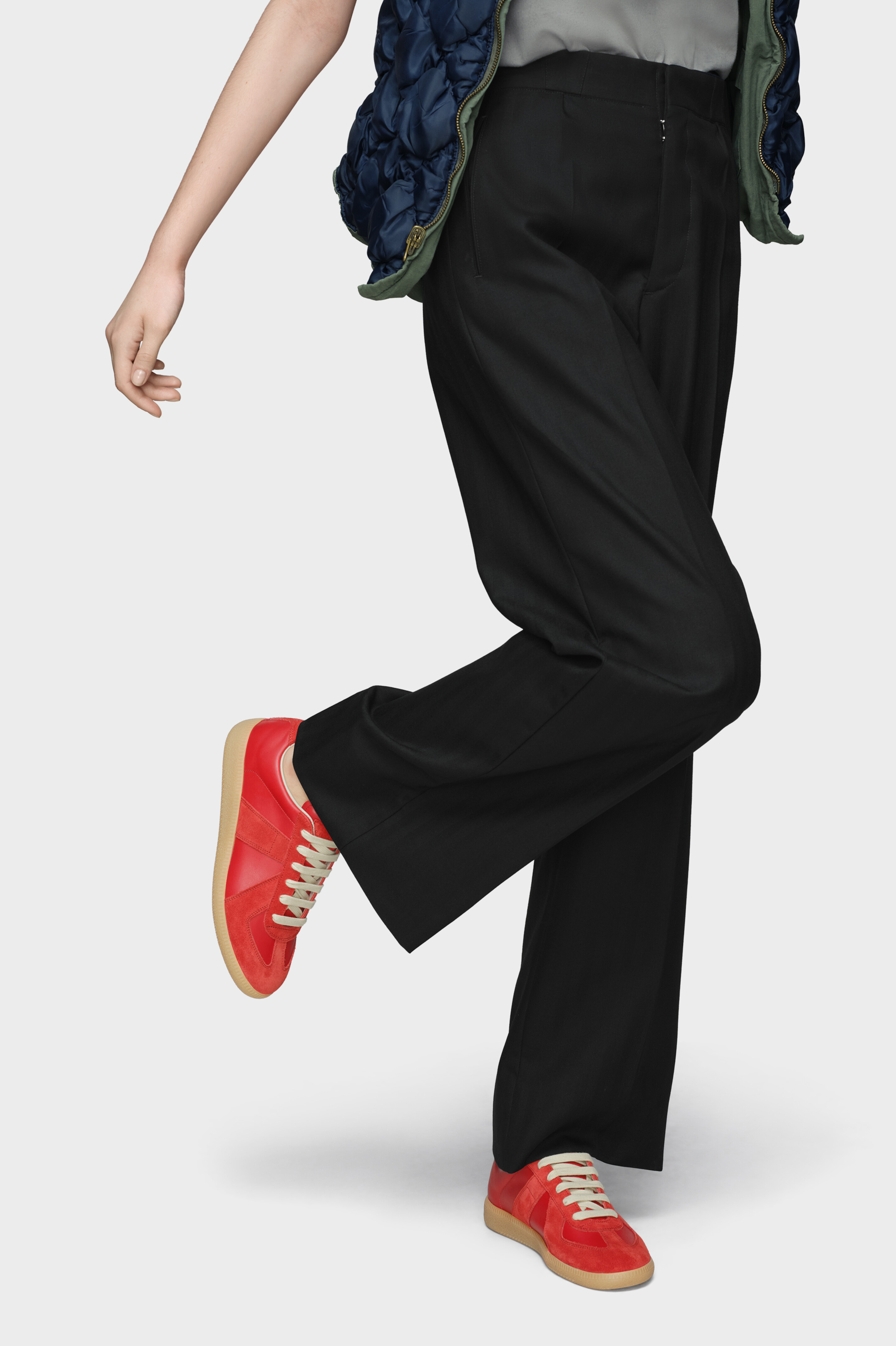 Men's Red Leather Replica Sneakers | Maison Margiela