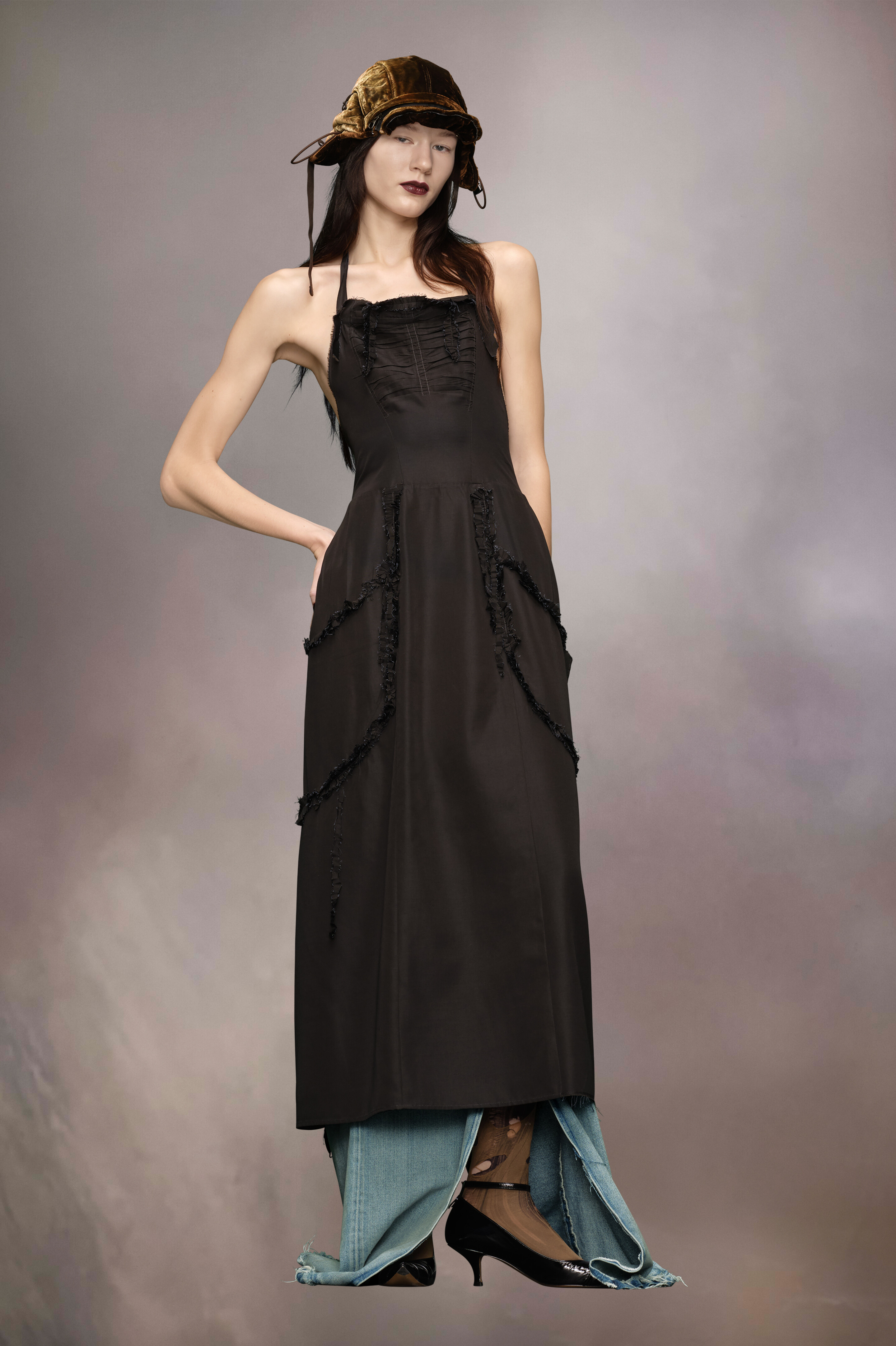 Black Silk Ruffled Apron | Maison Margiela