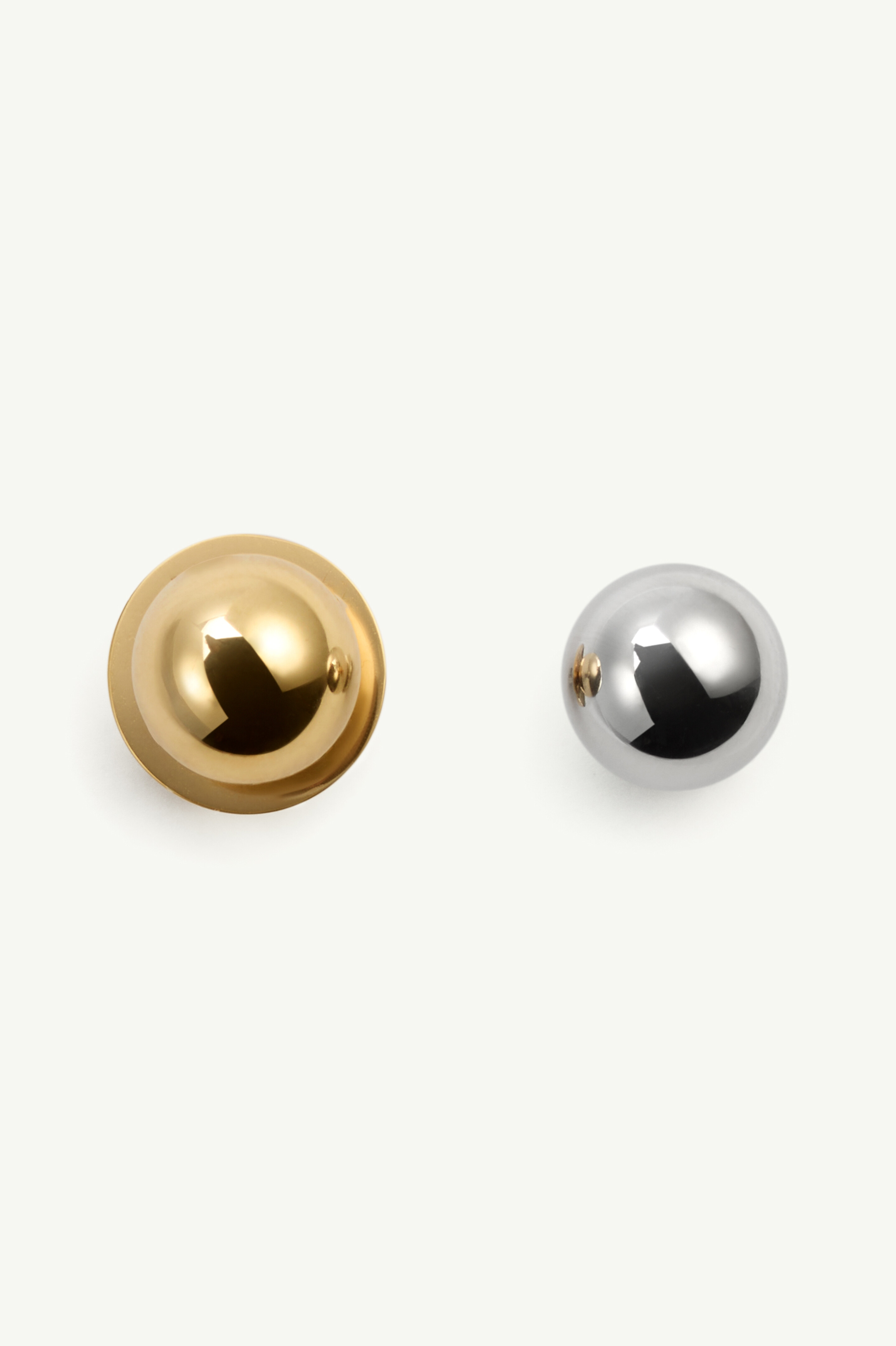 Two-tone orb cluster earrings