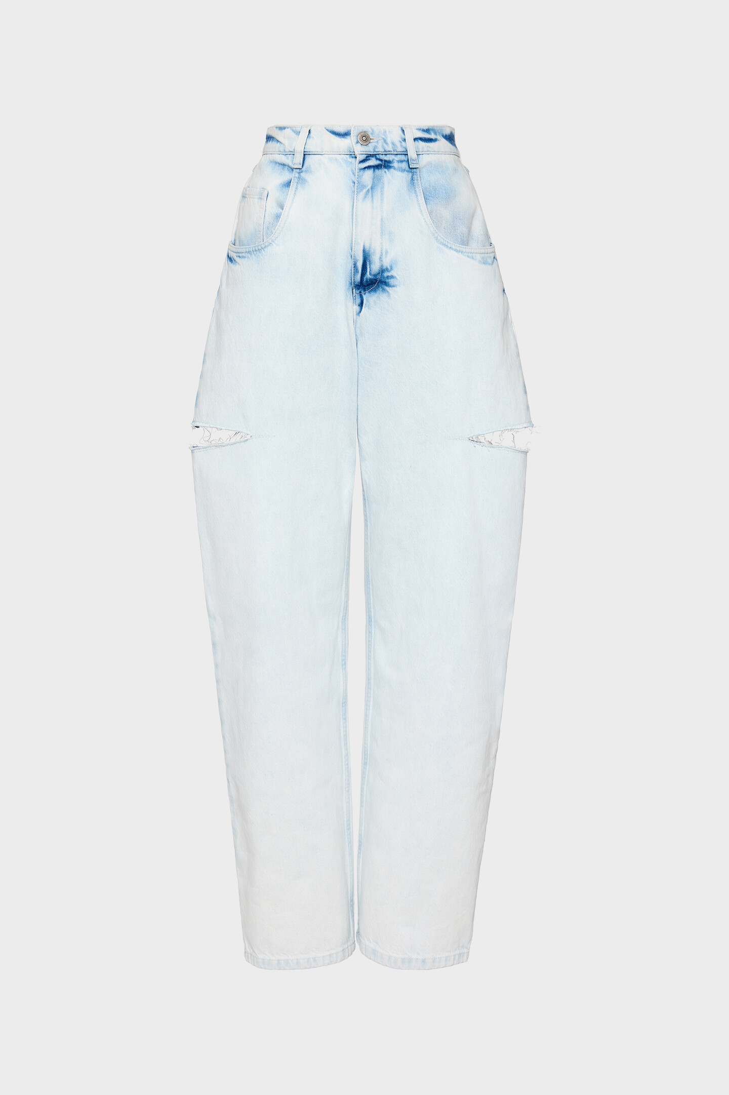 Maison Margiela カットアウト ワイドデニムパンツ ホワイト Light Indigo Bleached Cut-out Jeans | Maison Margiela Official