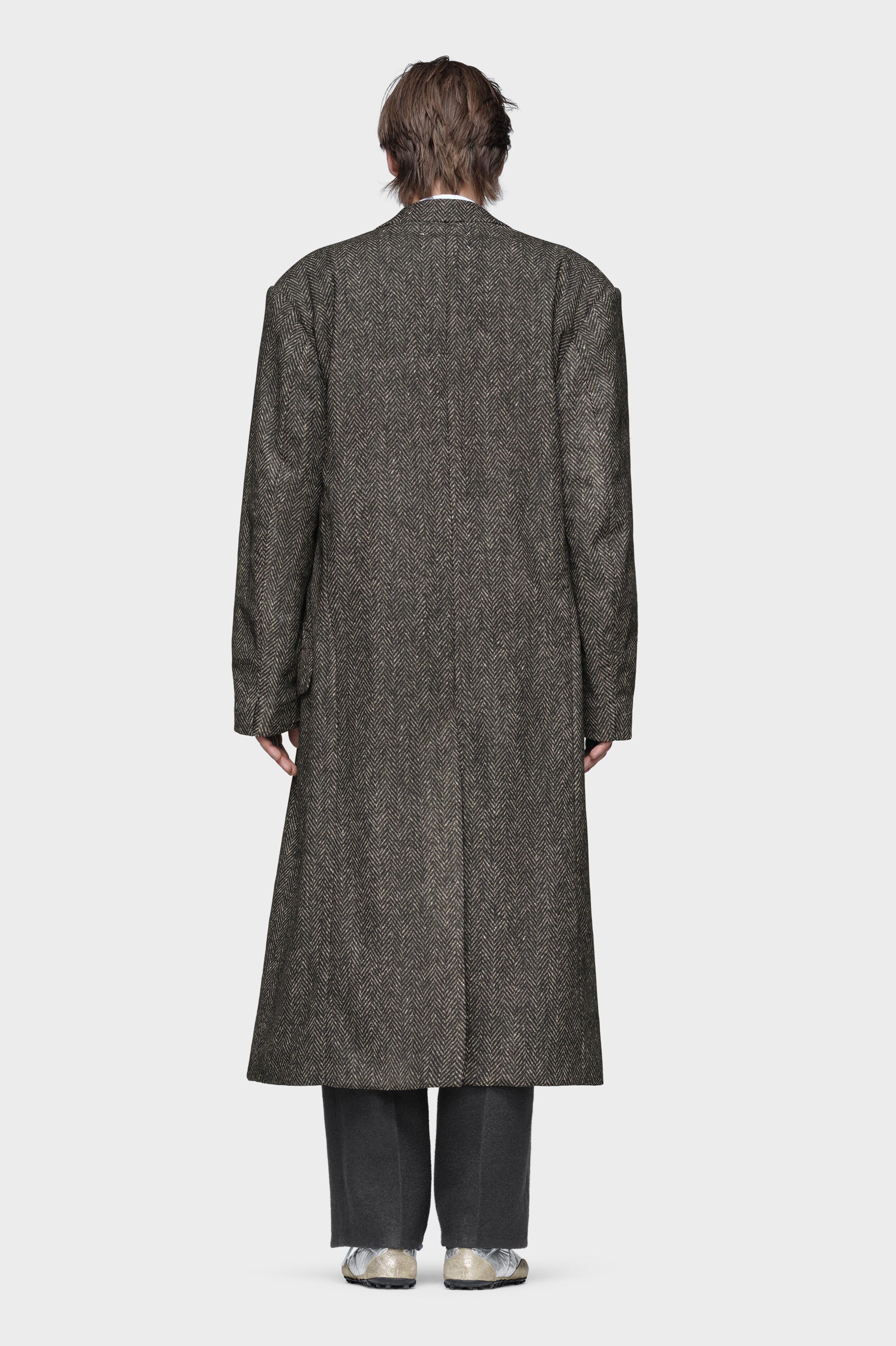 ダブルブレスト ウールコート