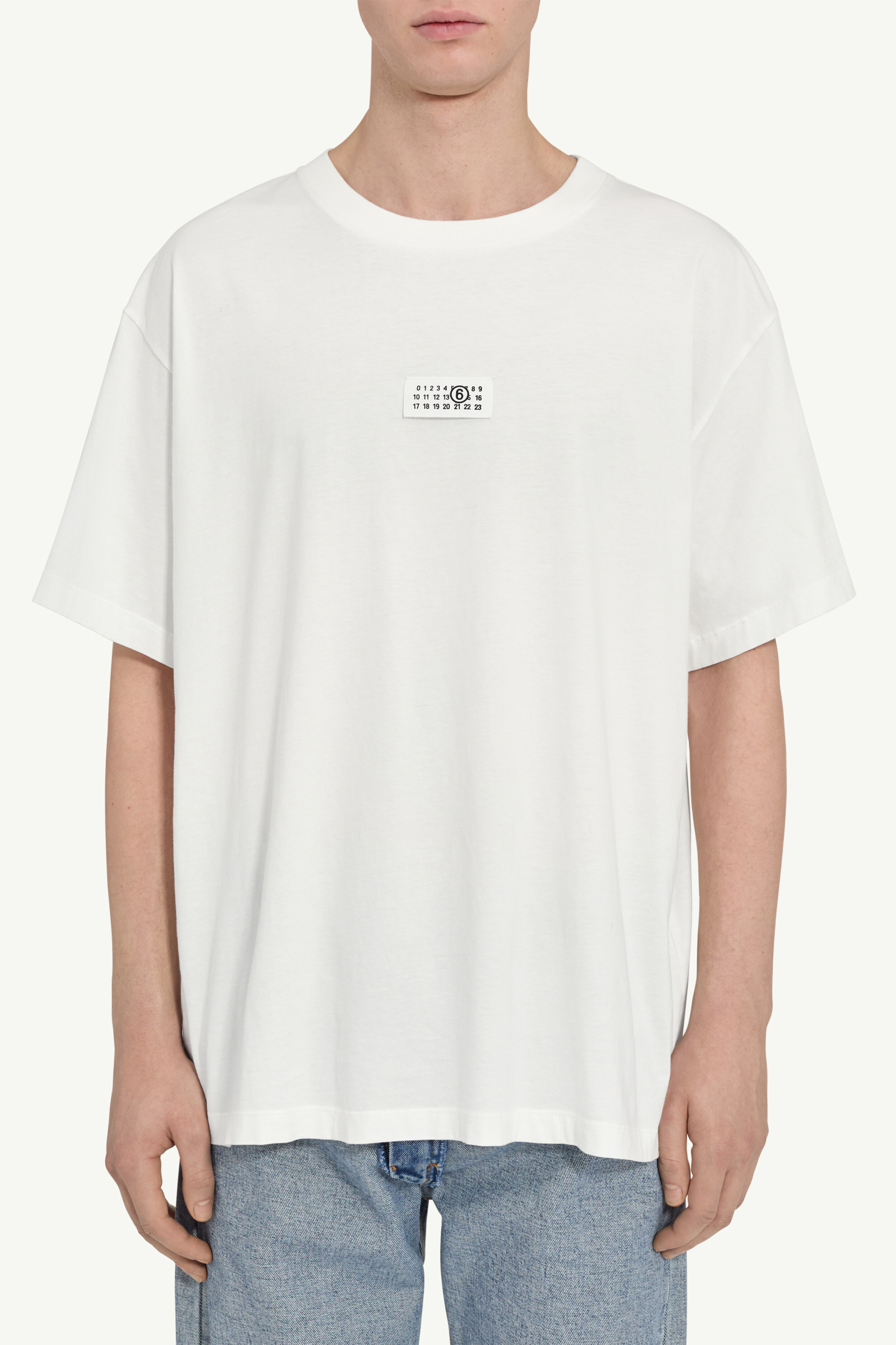 美品　MM6 ニューメリック コットン Tシャツ M margiela MM6 「ニューメリック」 コットン Tシャツ ホワイト | Maison Margiela公式