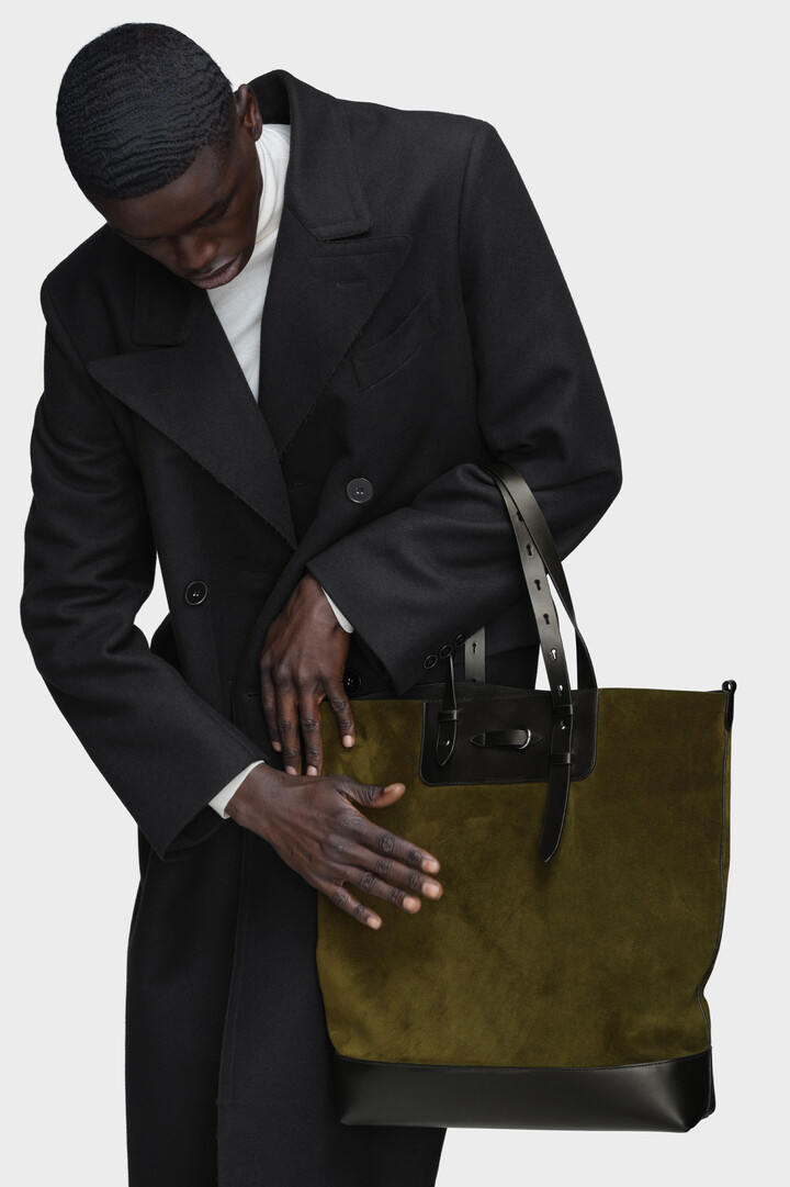 Yellow Leather Vertical Shopping Bag | Maison Margiela